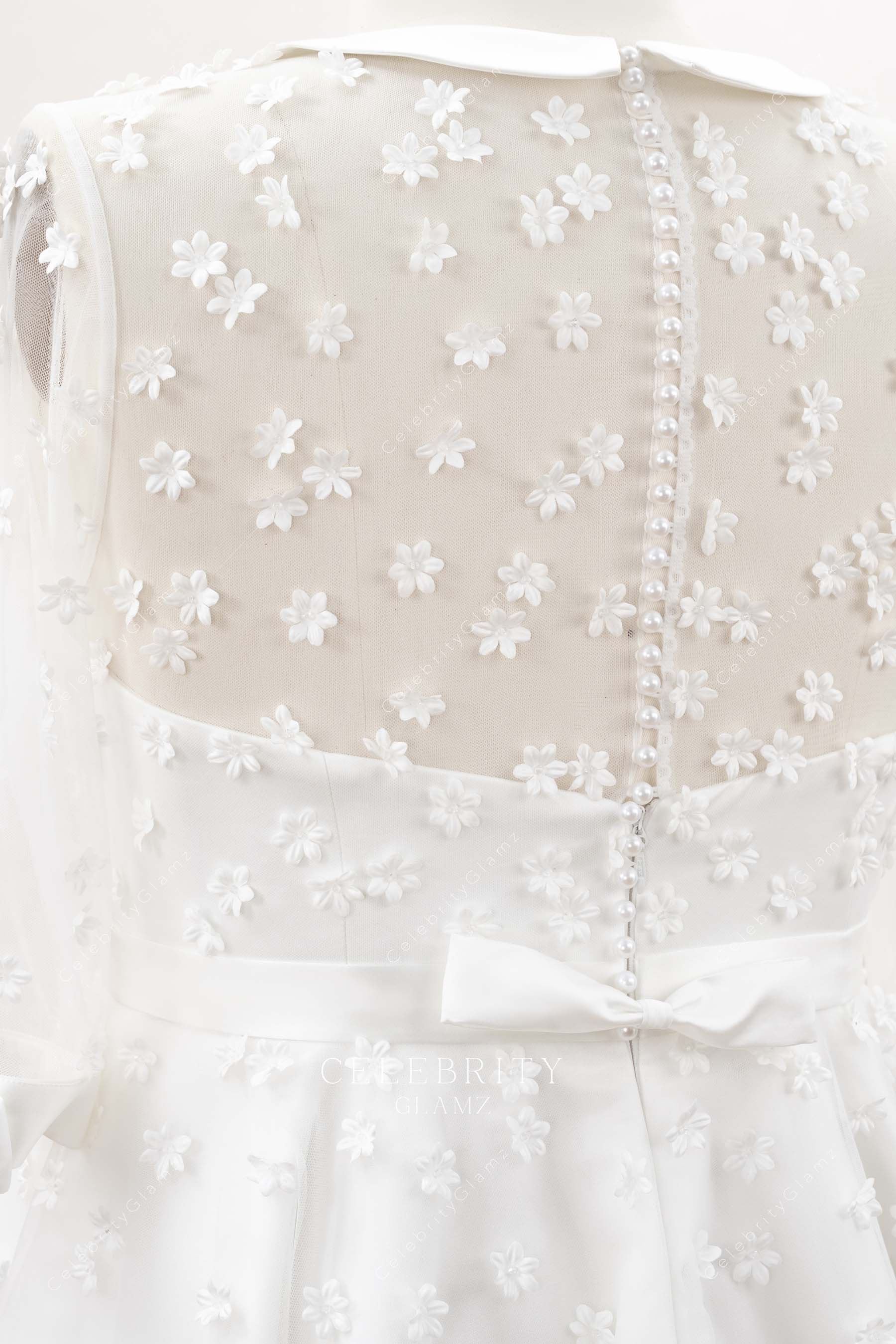 lace bowknot a line wedding dress