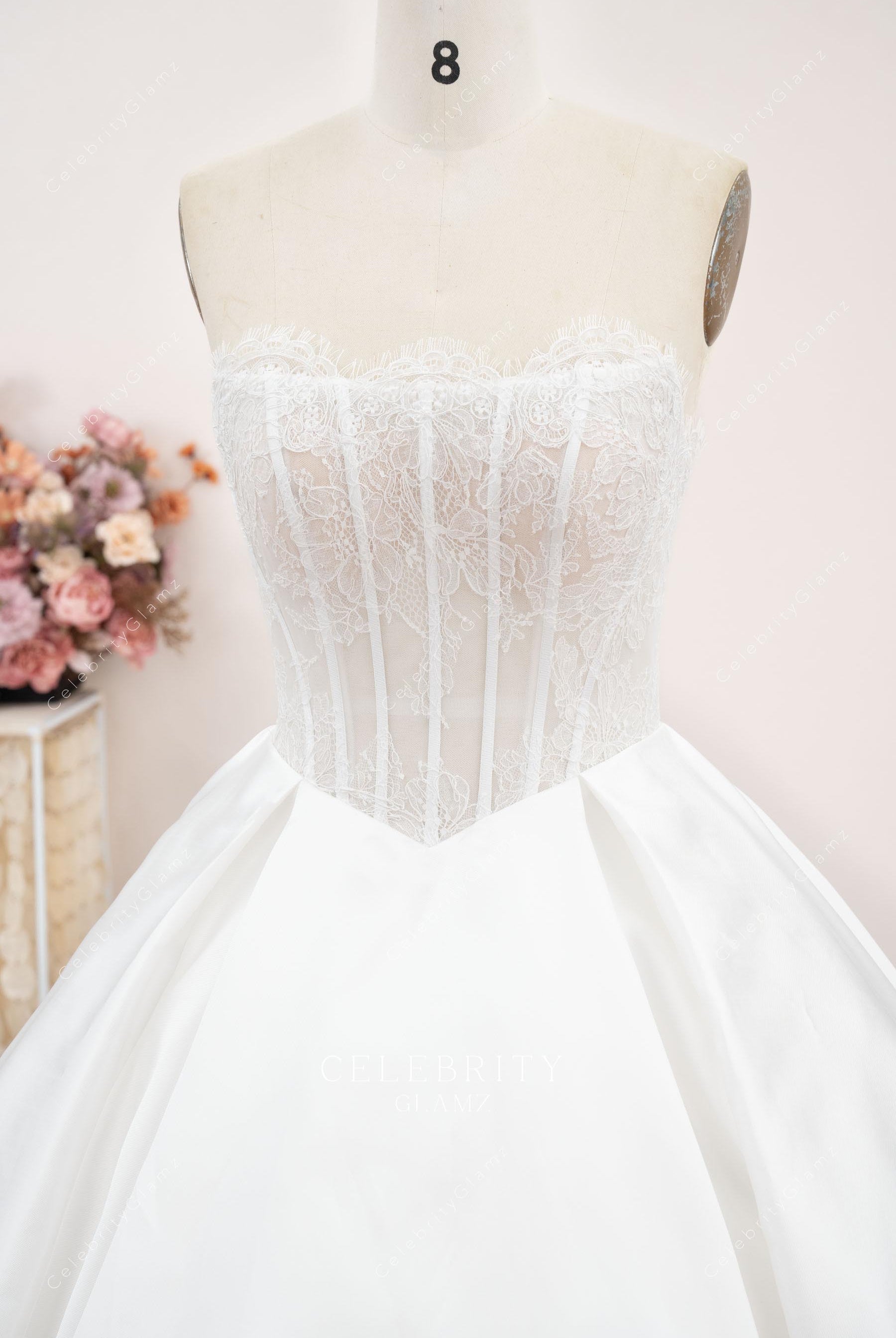 lace corset bridal dress