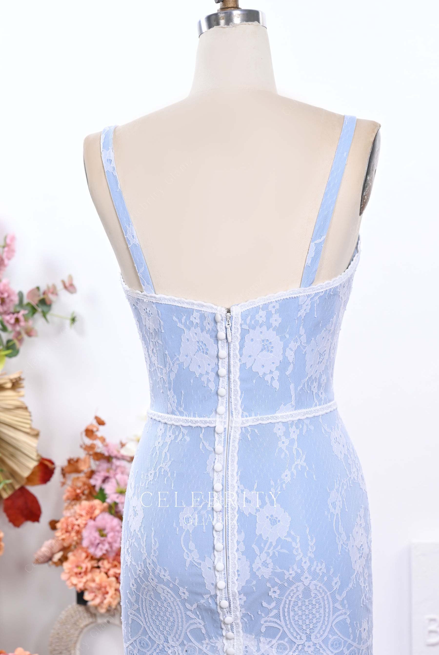 lace open back prom dress