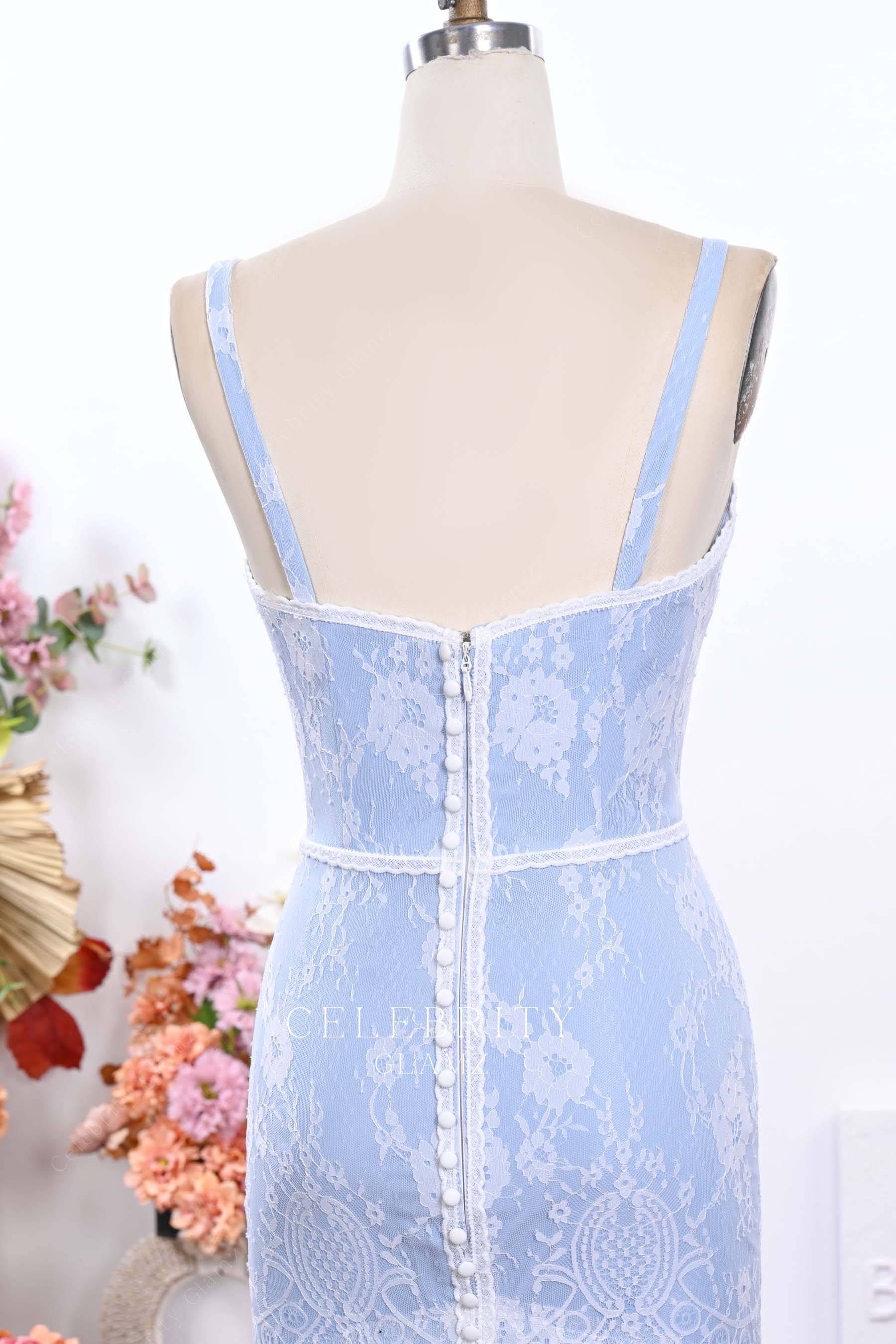 lace open back prom dress