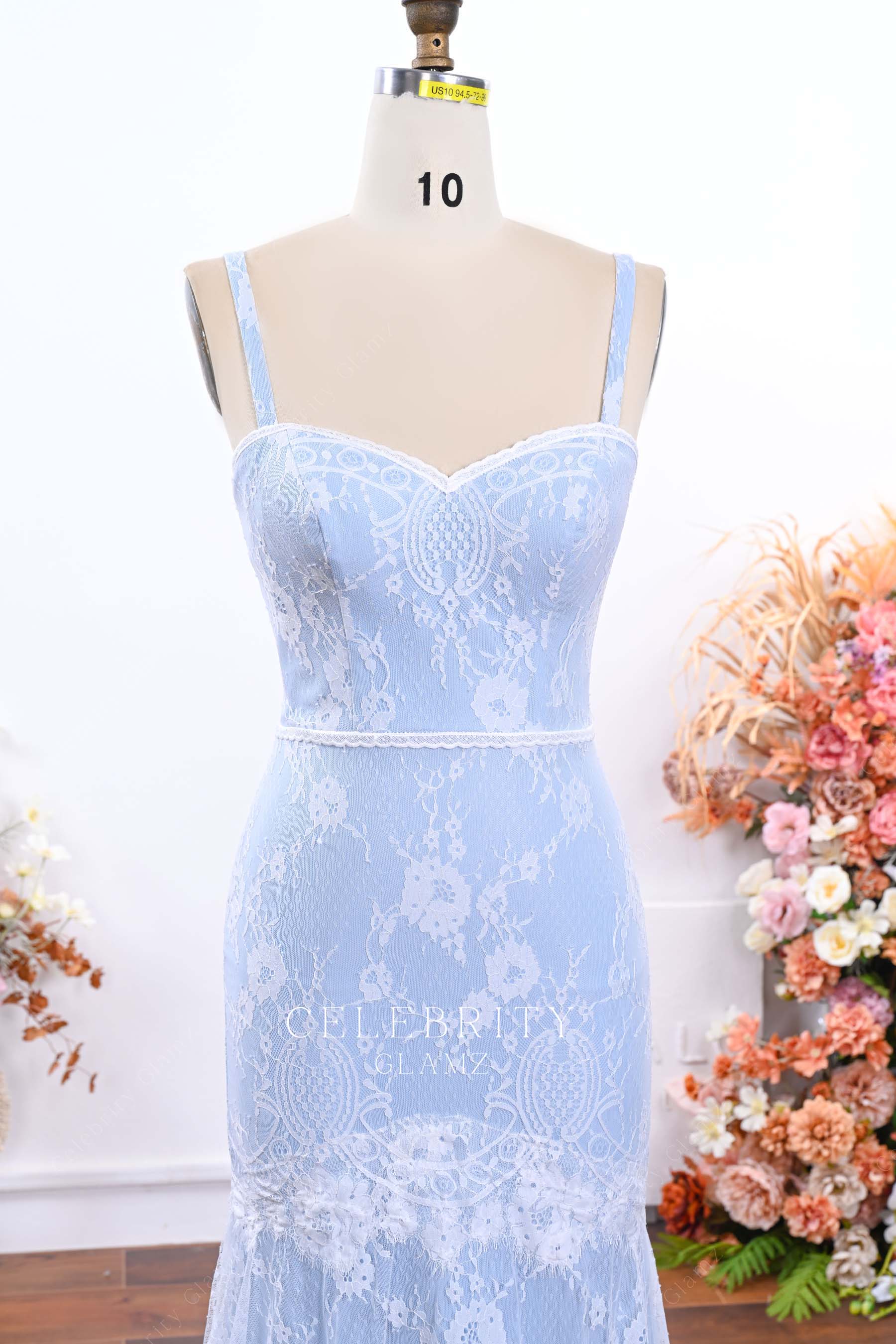 lace sweetheart neck prom dress