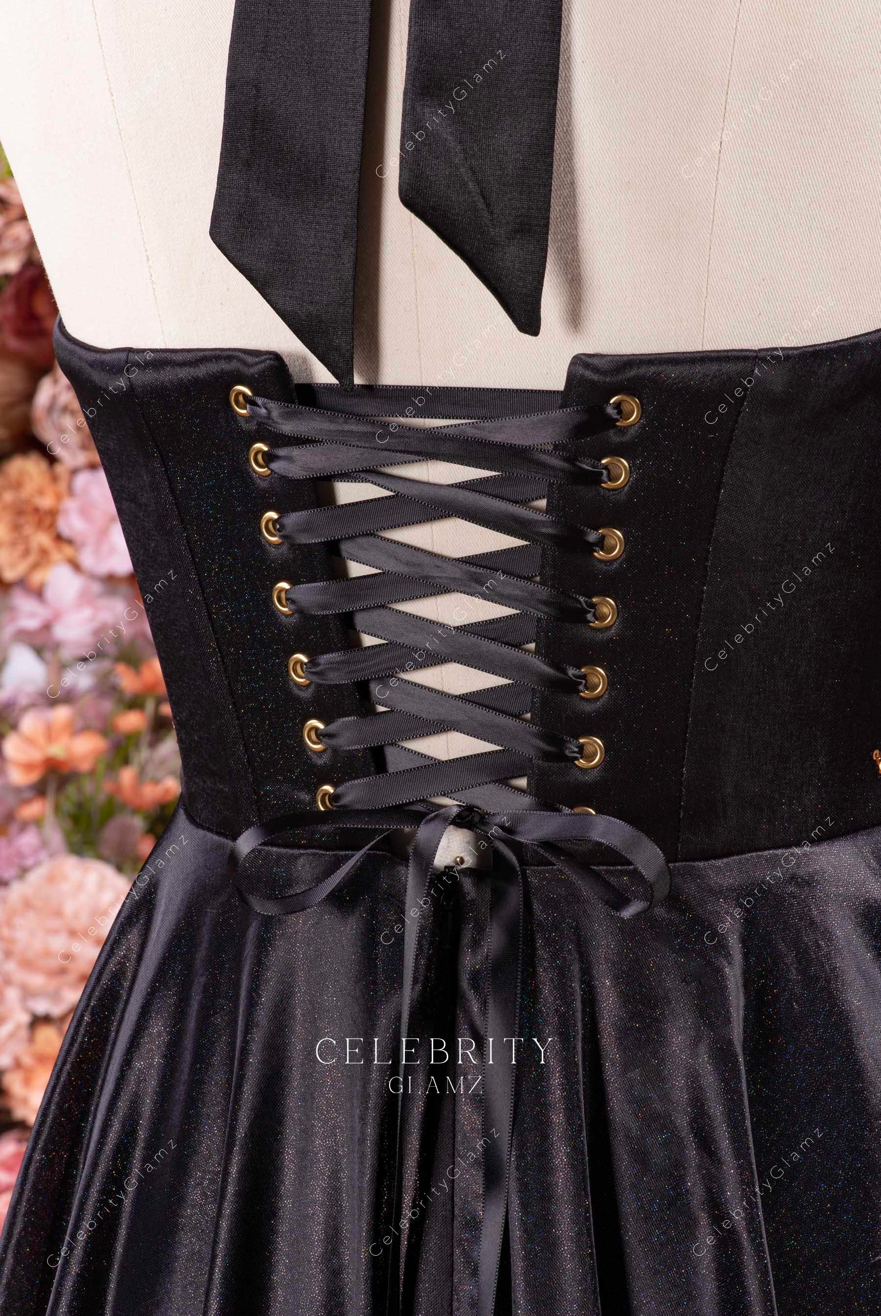 lace up back corset dress