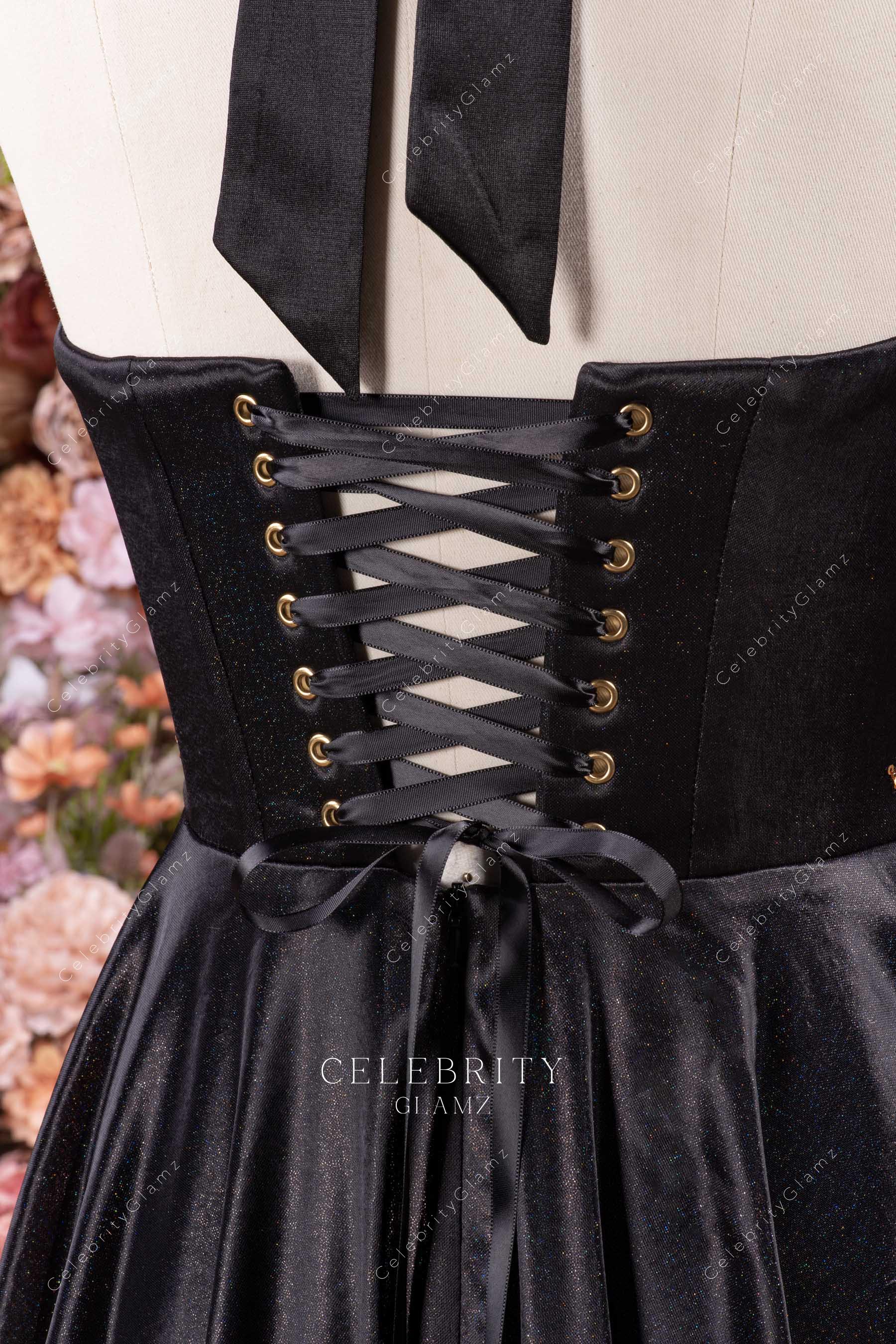 lace up back corset dress