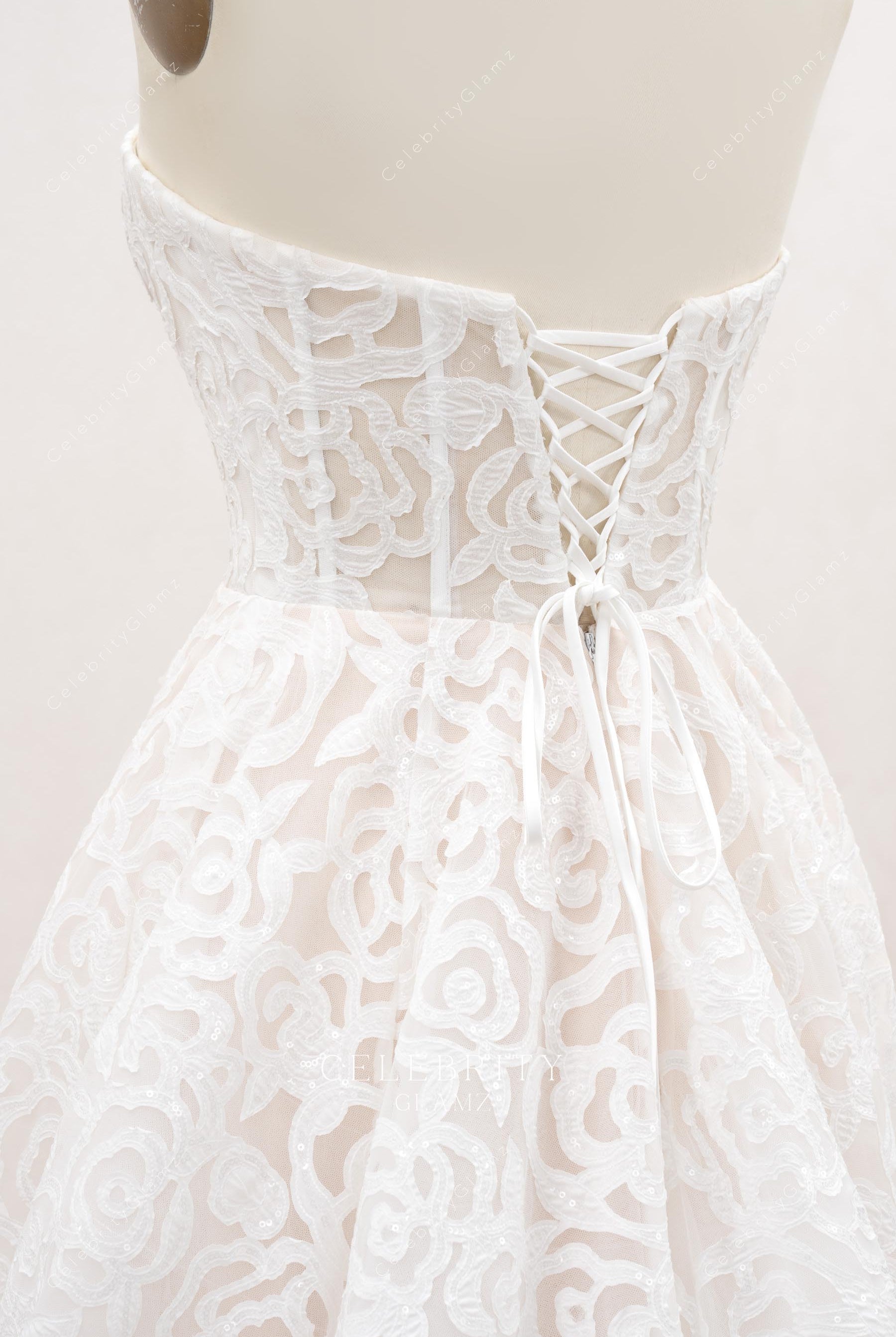 lace up back wedding dress