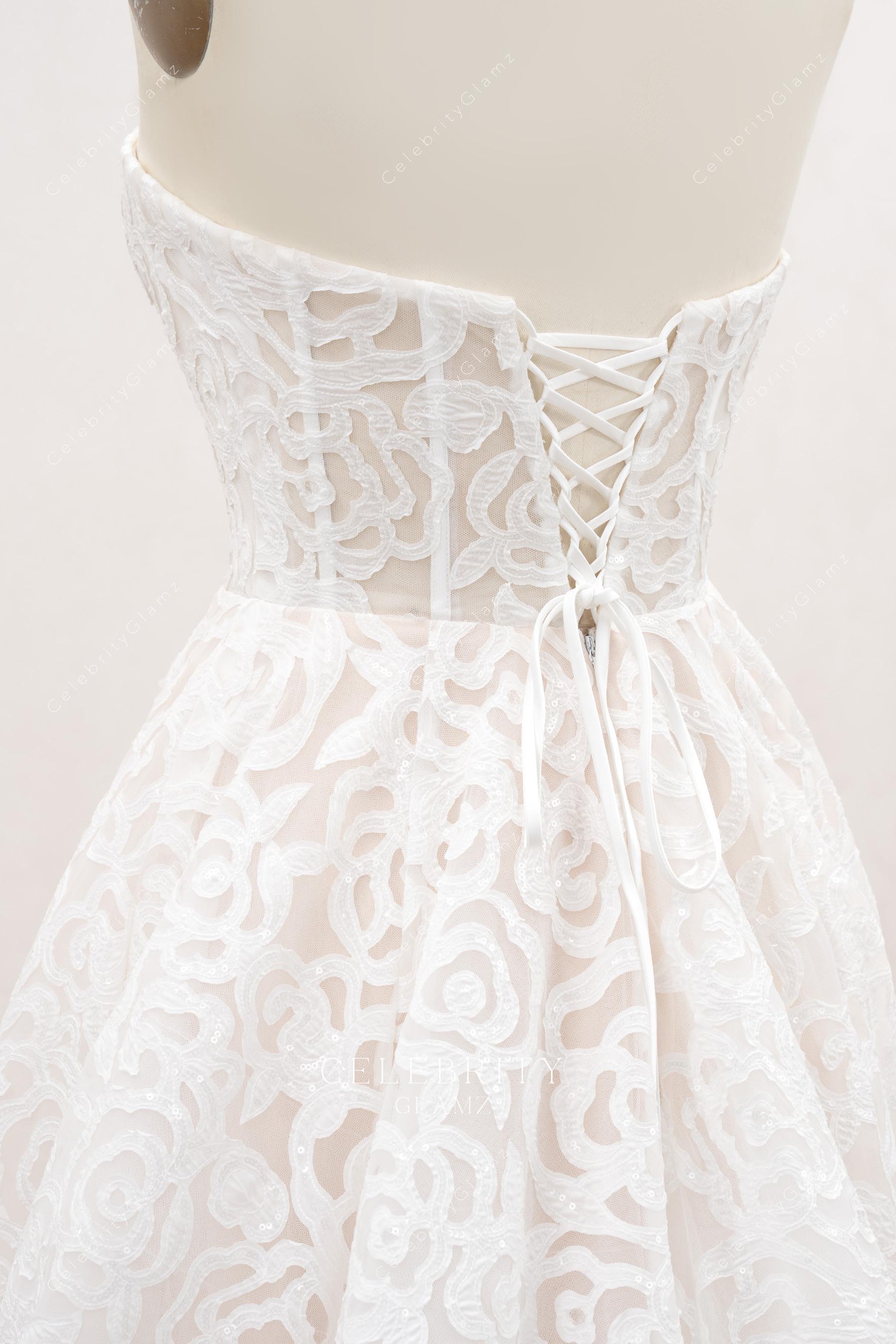 lace up back wedding dress