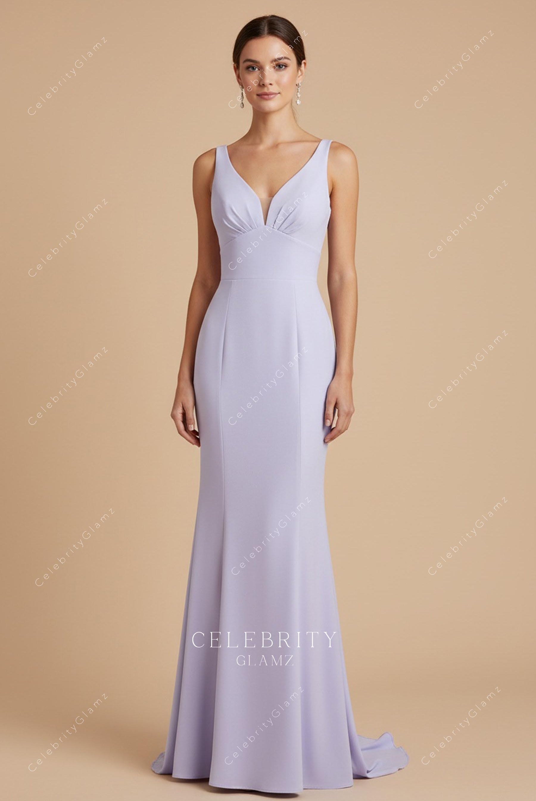 lavender mermaid bridesmaid dress