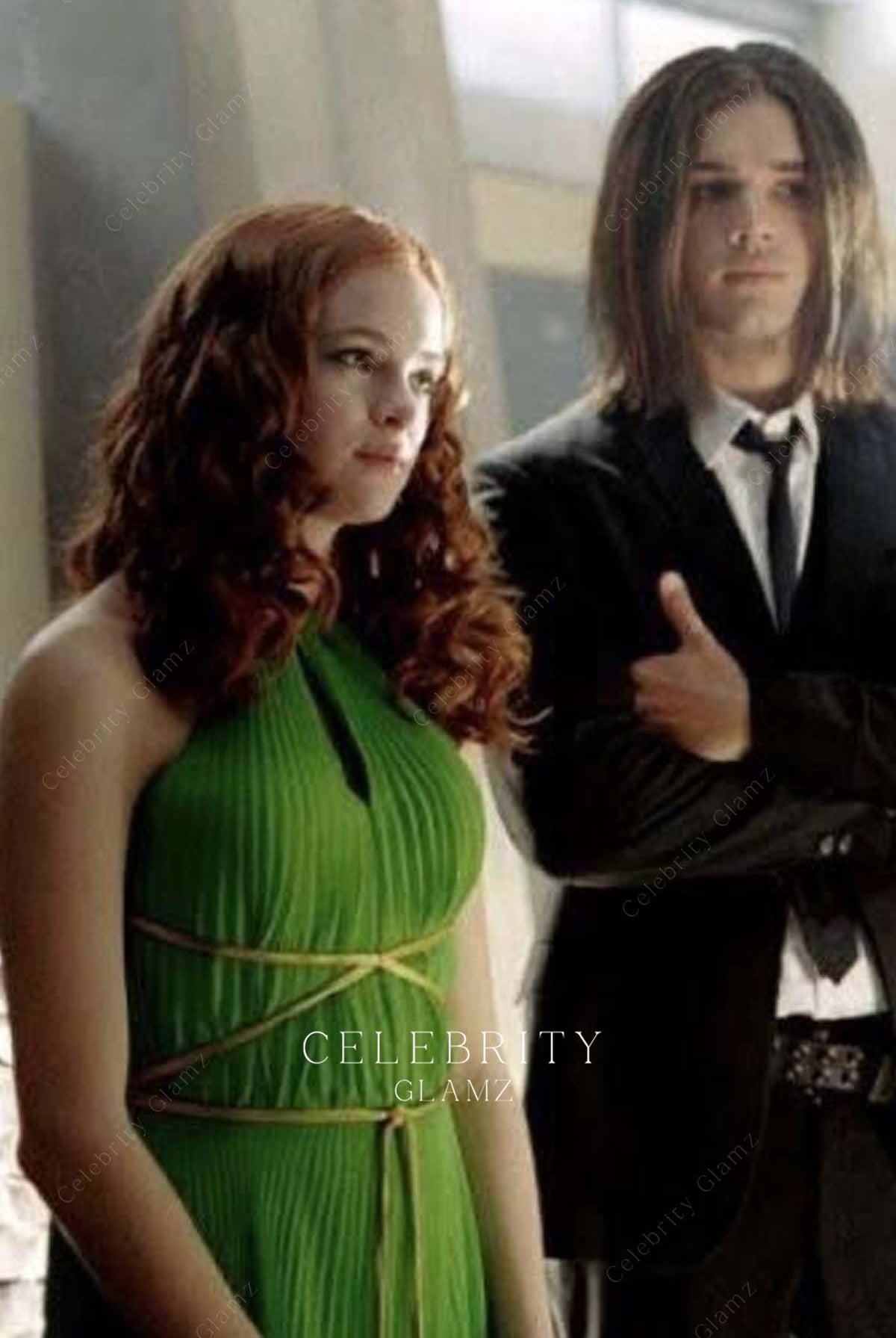 Layla Williams green chiffon dress sky high