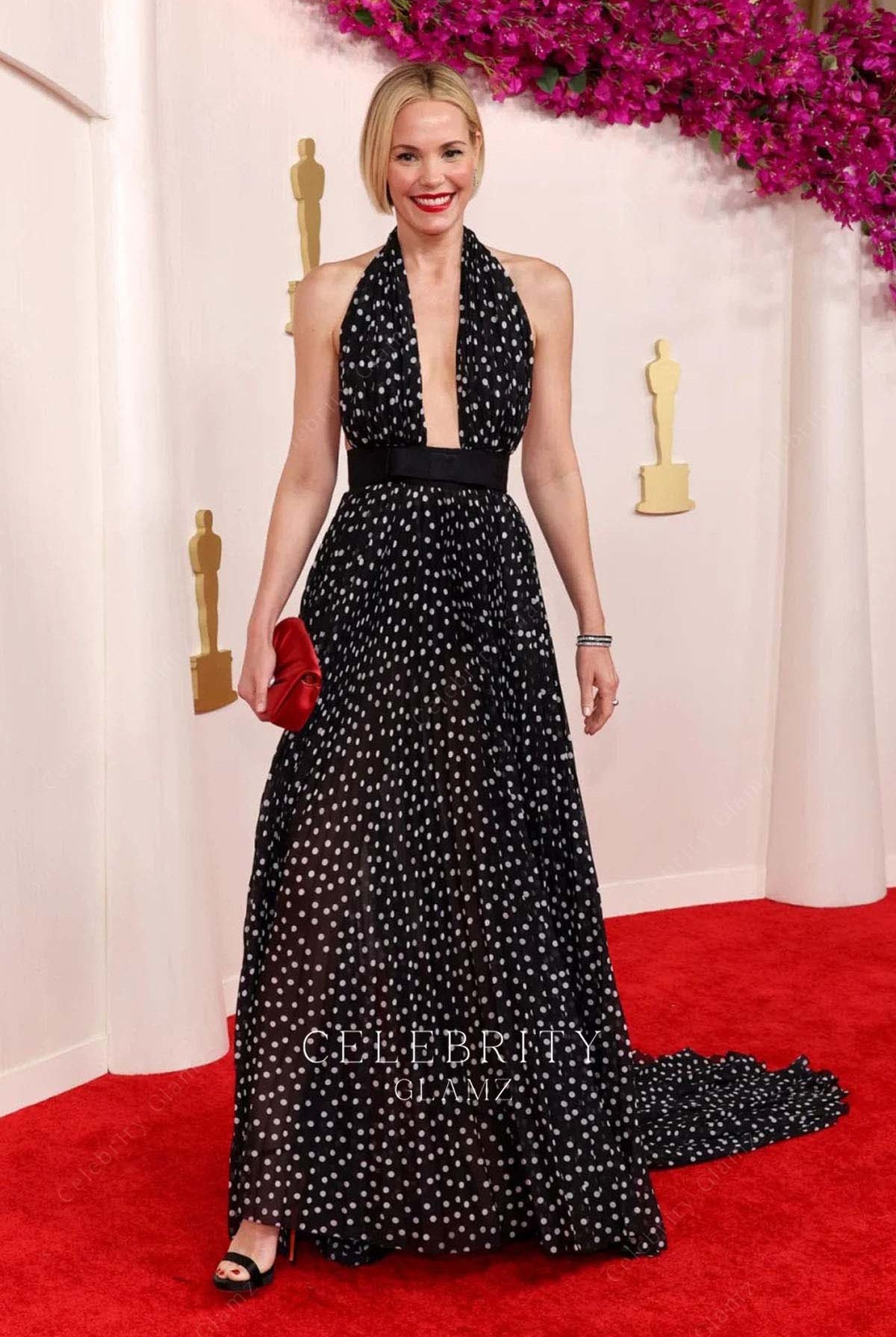 Leslie Bibb a line prom dress 2024 Oscars red carpet