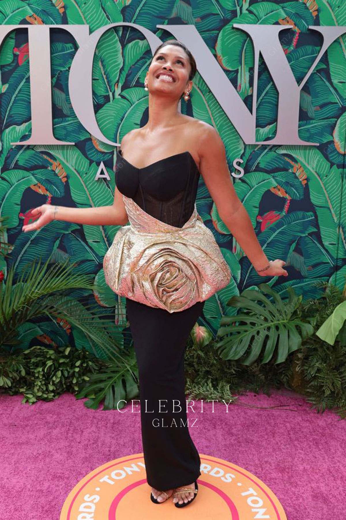 Leyna Bloom sheath prom dress 76th tony awards