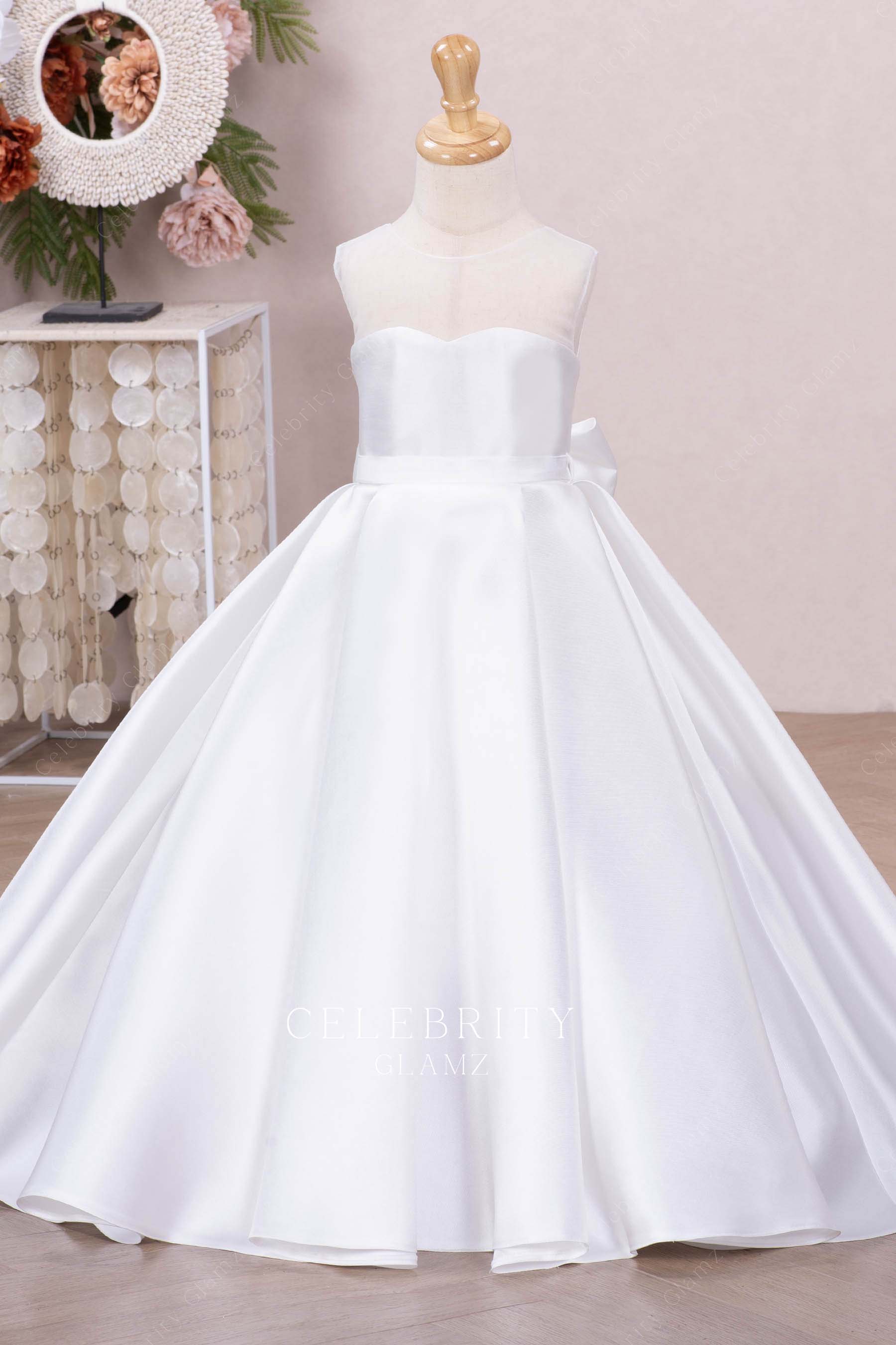 light ivory sleeveless first communion ballgown