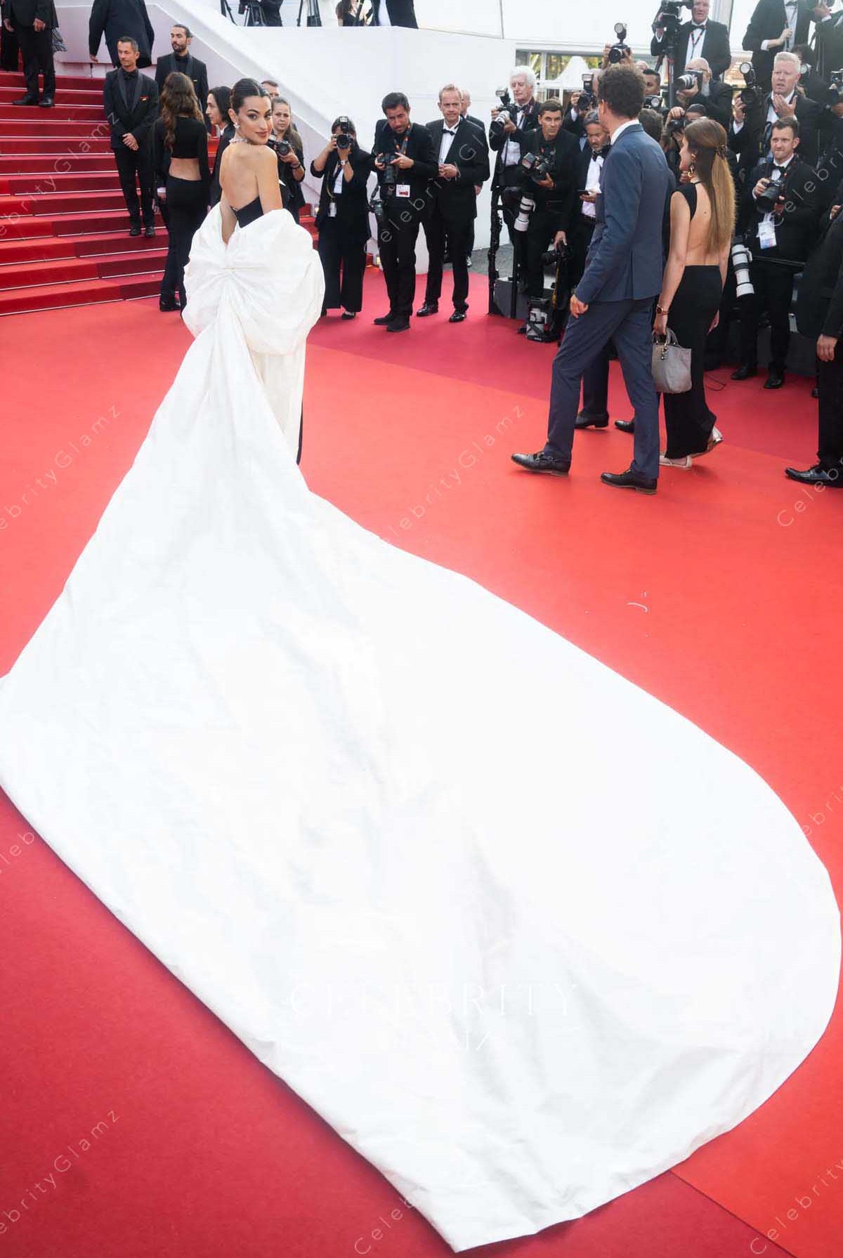 Marta Lozano off shoulder cape 2023 Cannes film festival outfit