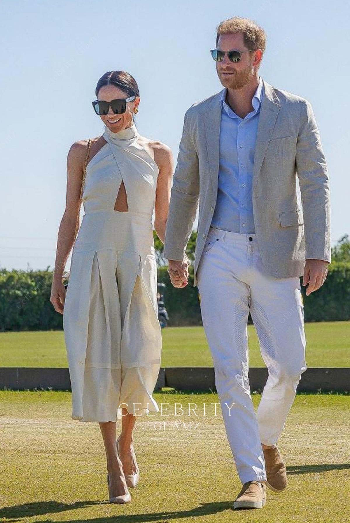 Meghan Markle High Neck Dress Polo Tournament 2024