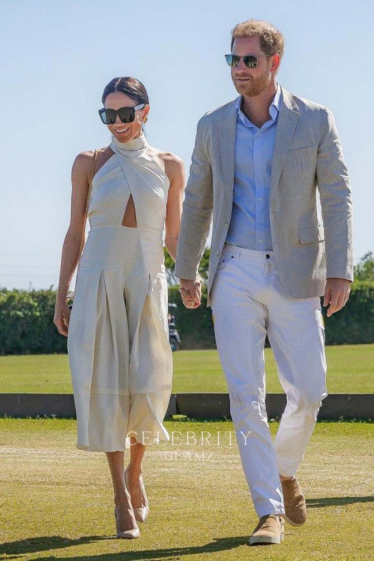 Meghan Markle High Neck Dress Polo Tournament 2024