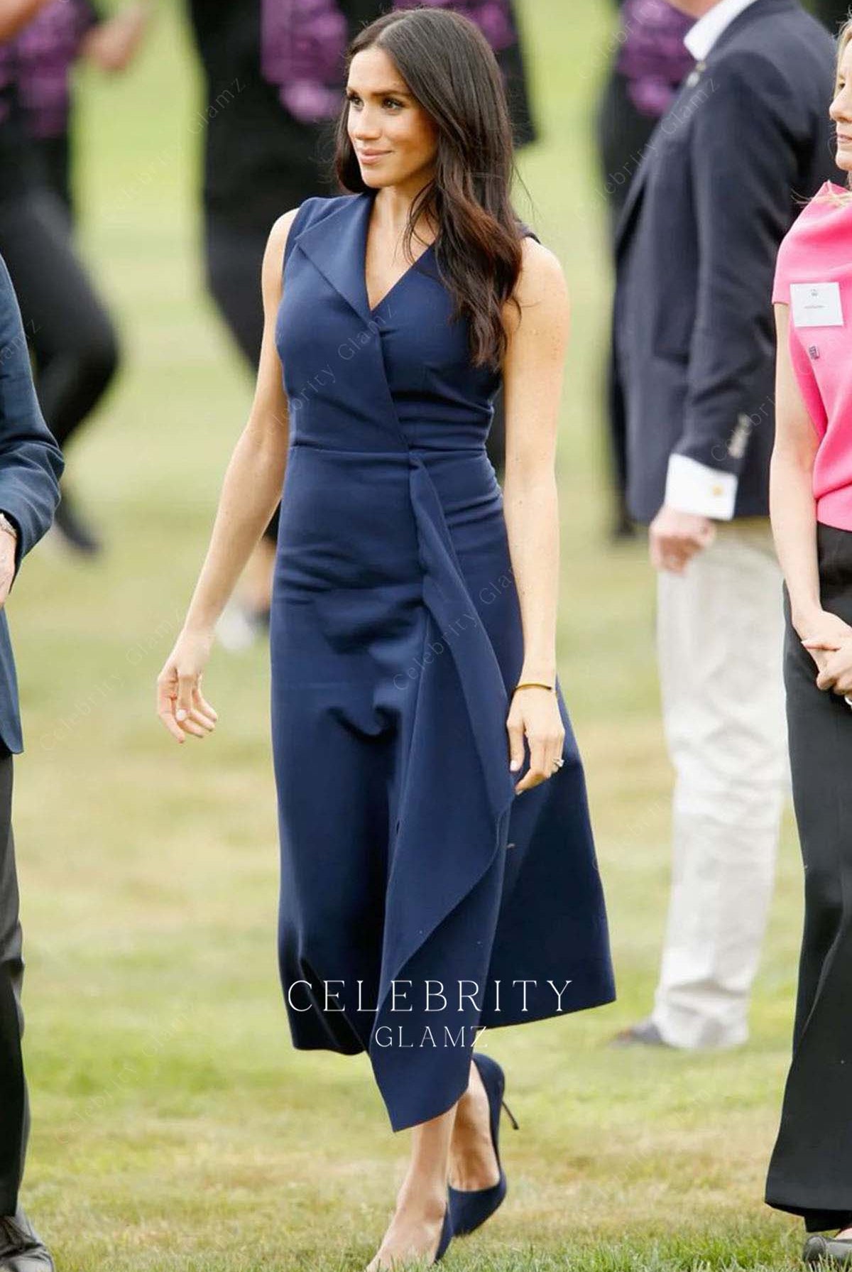 Meghan Markle royal blue formal dress tour Australia 2018