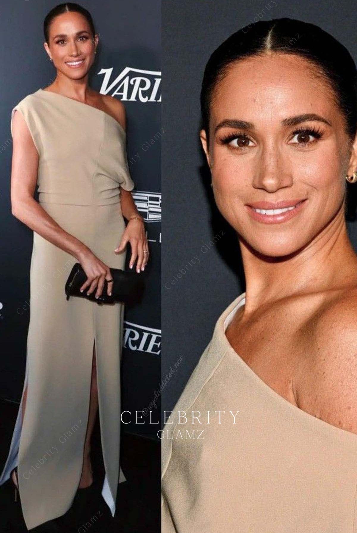 Meghan Markle one shoulder formal dress variety power of women 2023