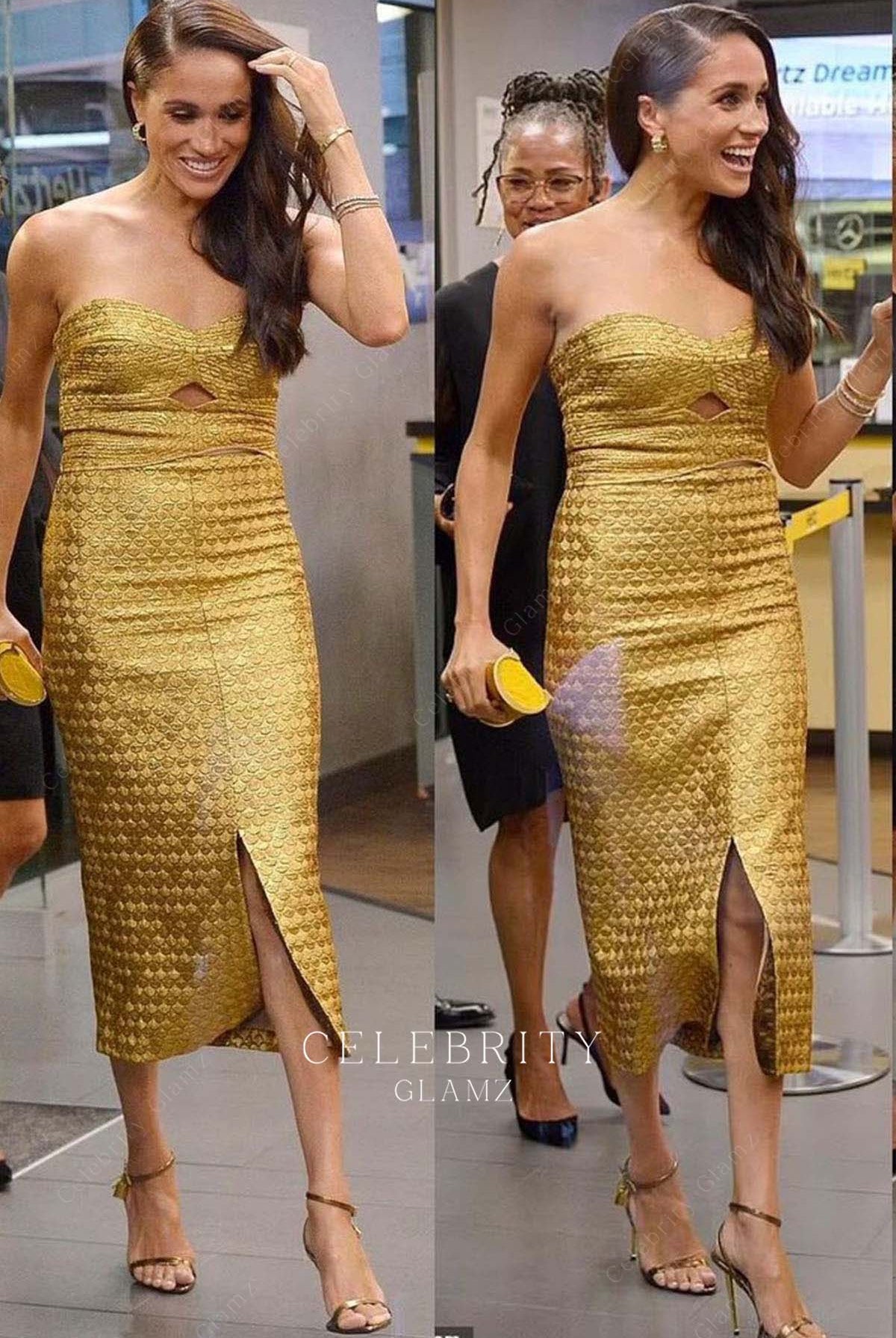 Meghan Markle sweep train prom dress MS foundation award 2023