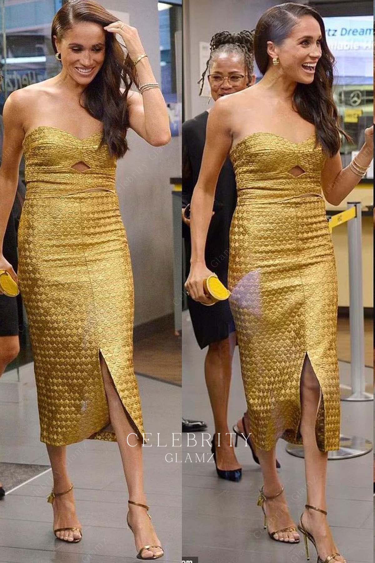 Meghan Markle sweep train prom dress MS foundation award 2023