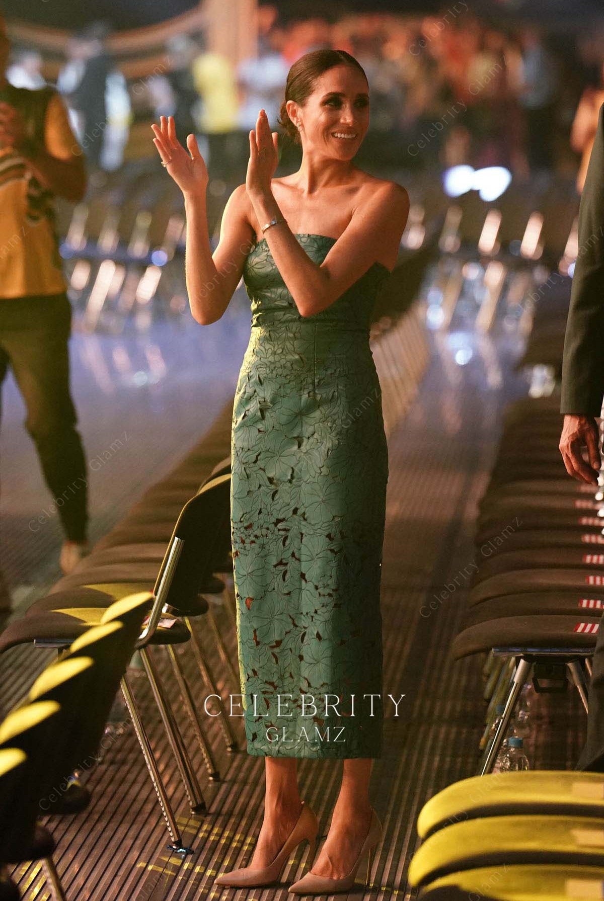 Meghan Markle tea length dress tournament closing ceremony 2023