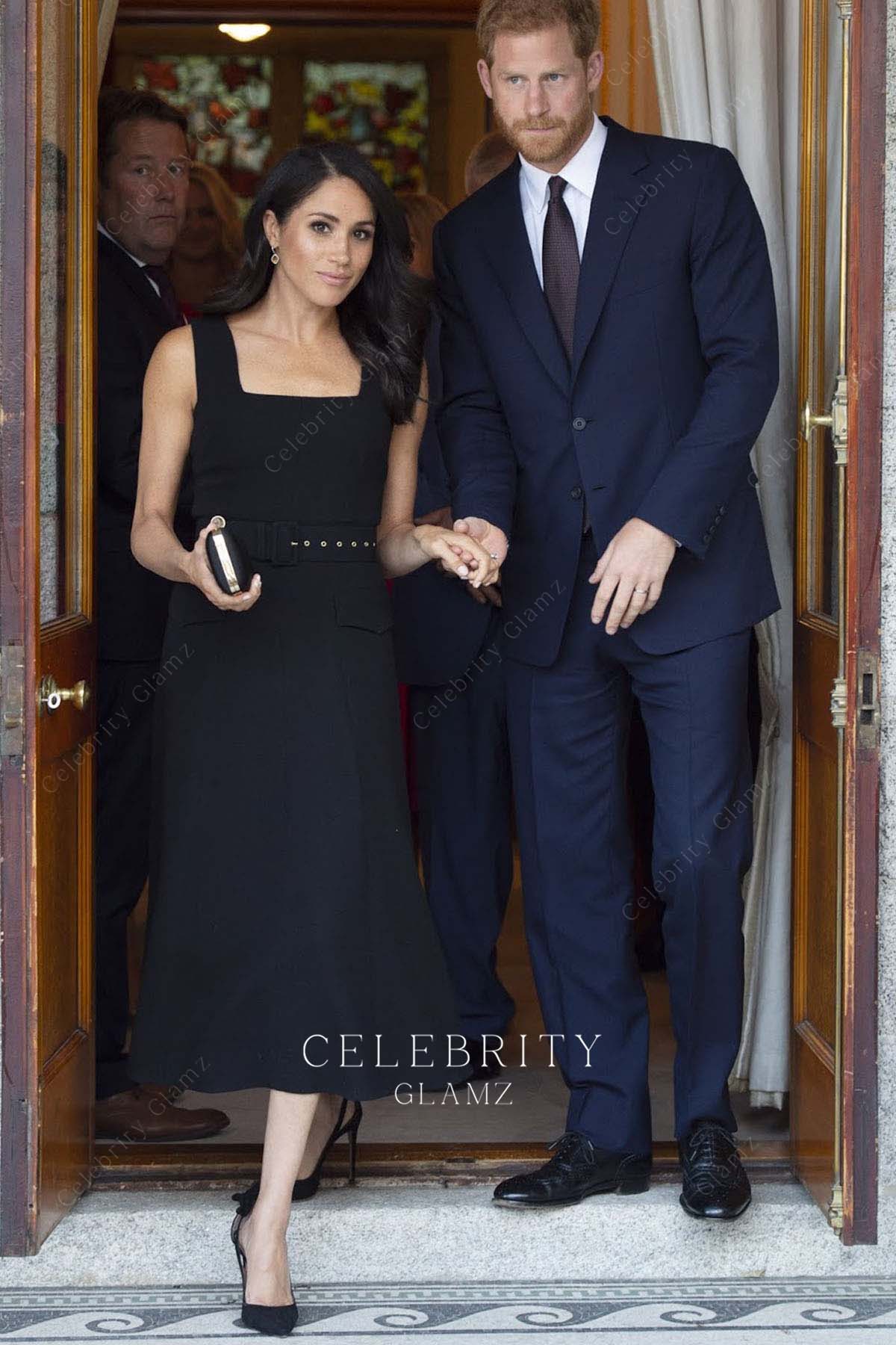 Meghan Markle tea length formal dress Sentebale Isps Handa polo cup 2018