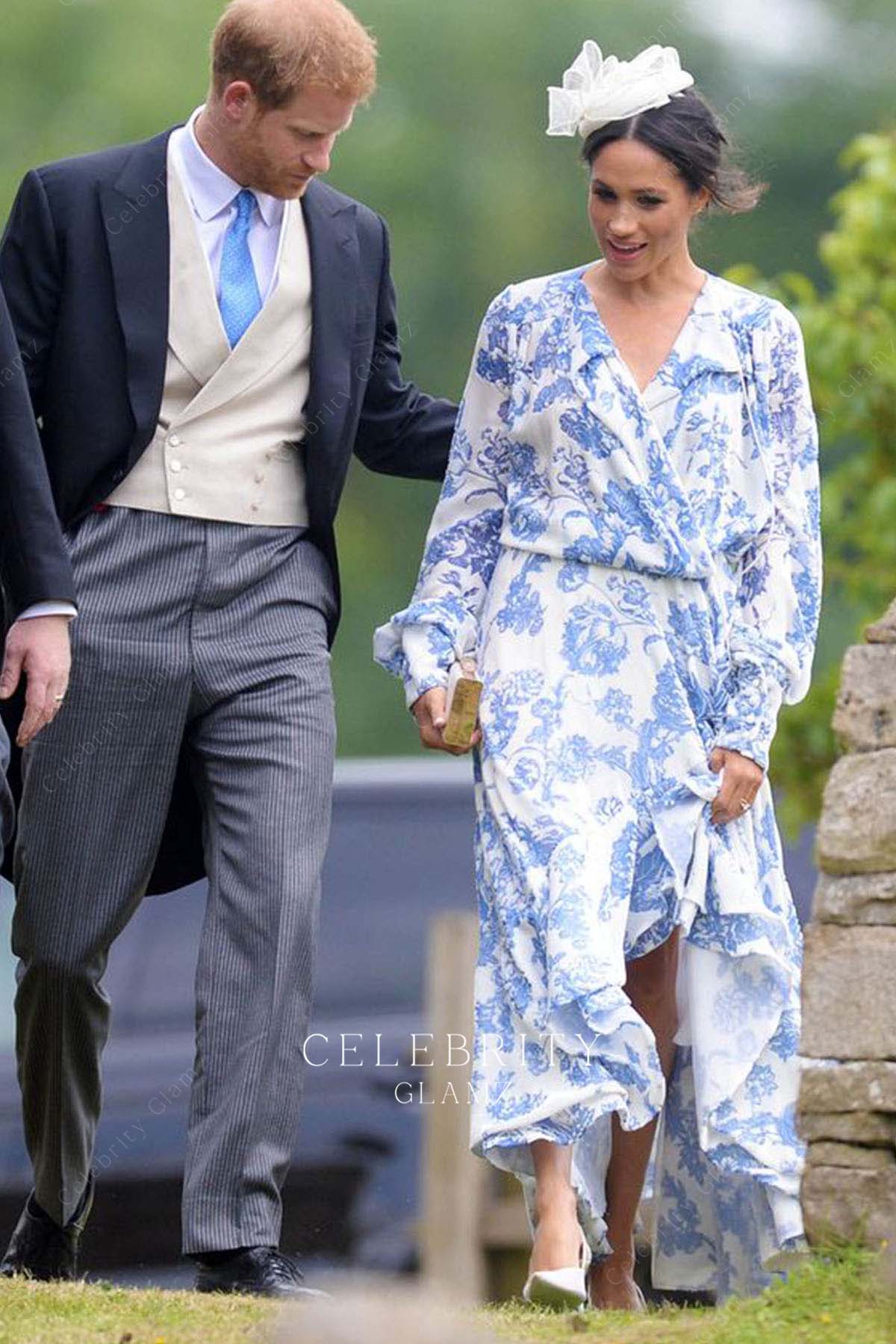 Meghan Markle v neck prom dress first British wedding as royal 2018