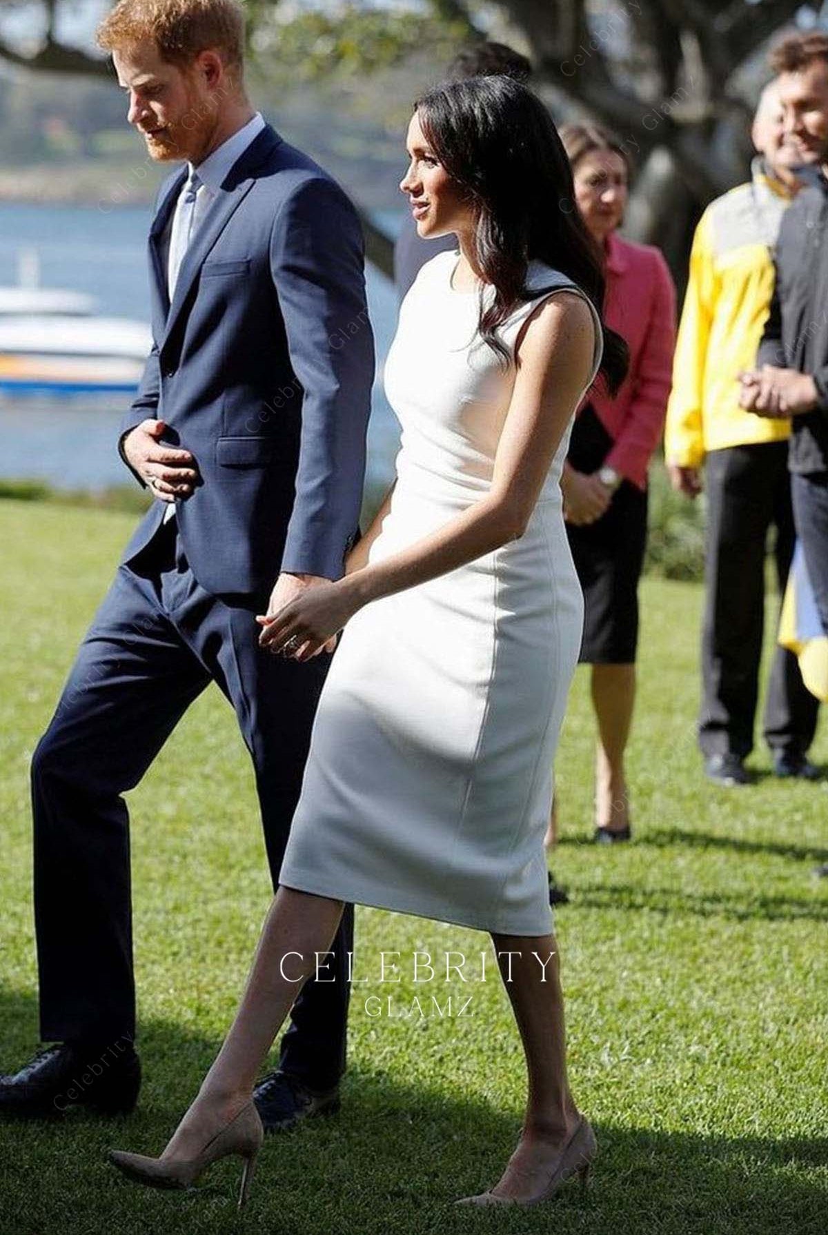 Meghan Markle white midi prom dress day one visit Australia 2018