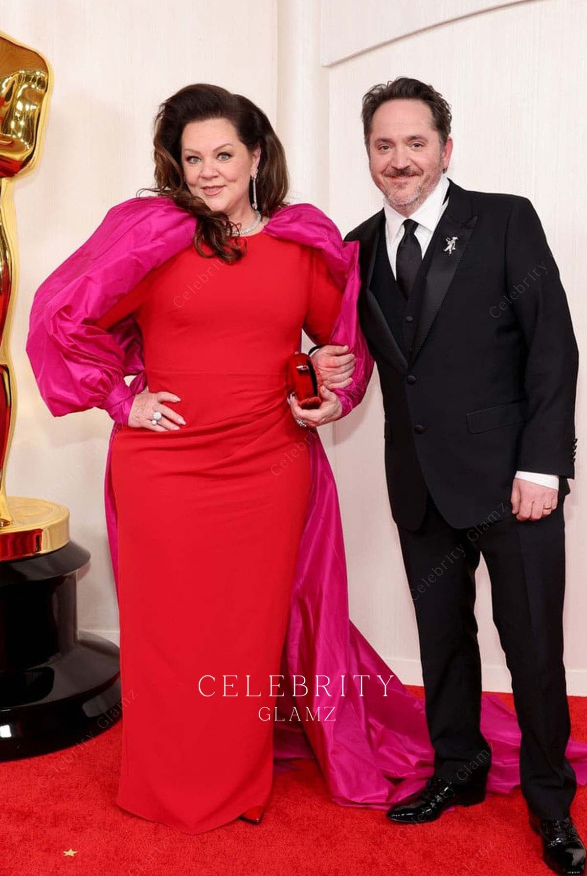 Melissa McCarthy long prom dress 2024 Oscars red carpet