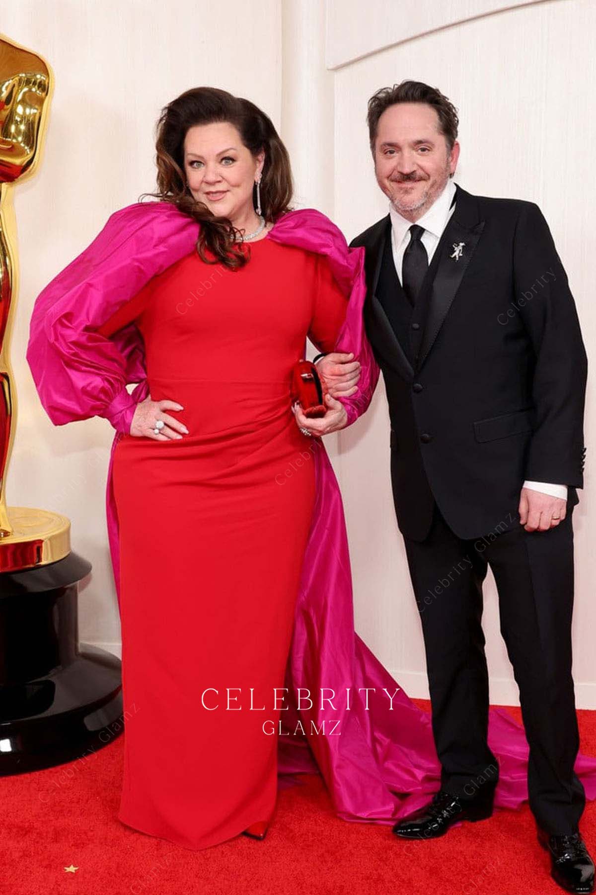 Melissa McCarthy long prom dress 2024 Oscars red carpet