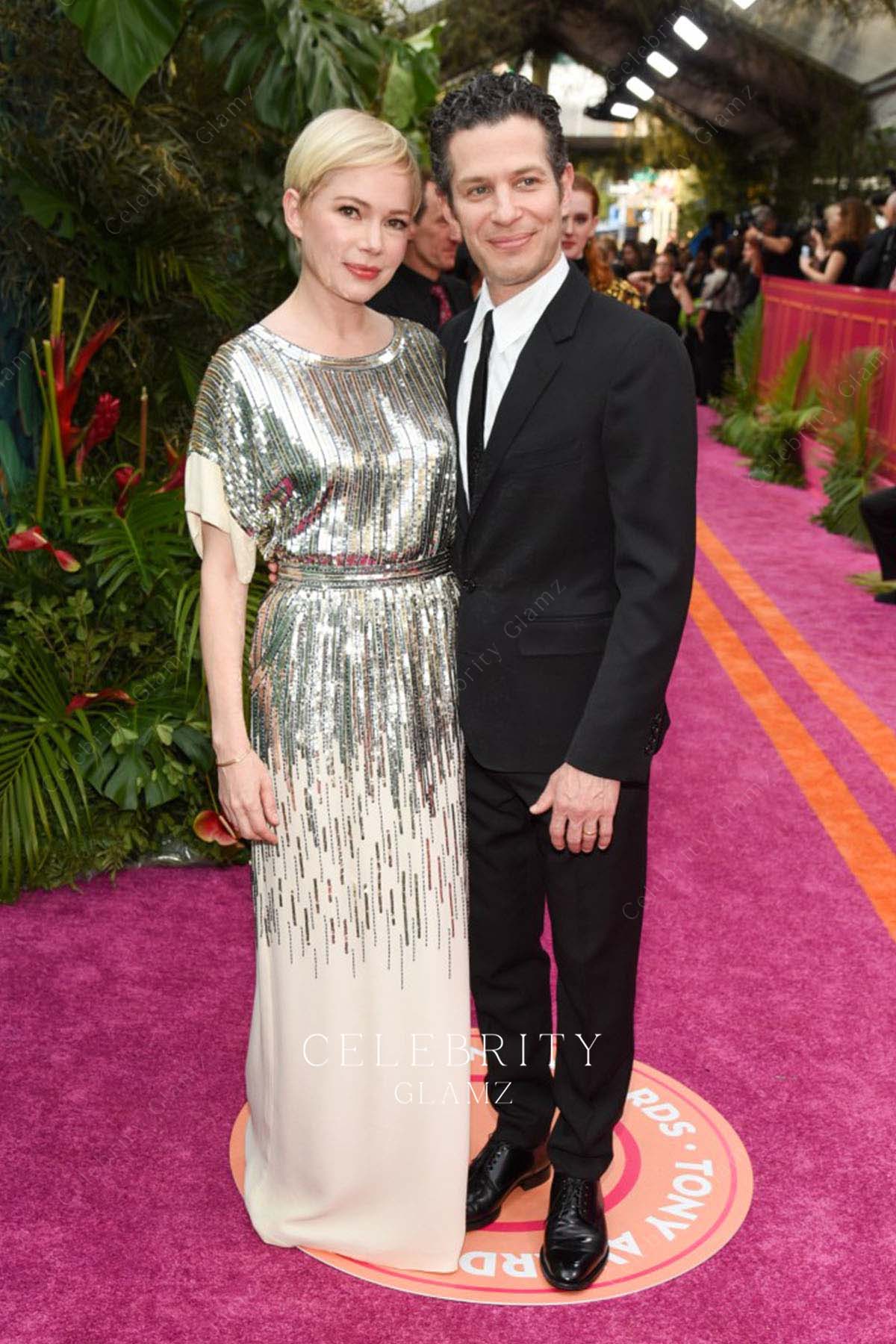 Michelle Williams silver glitter formal dress 76th awards