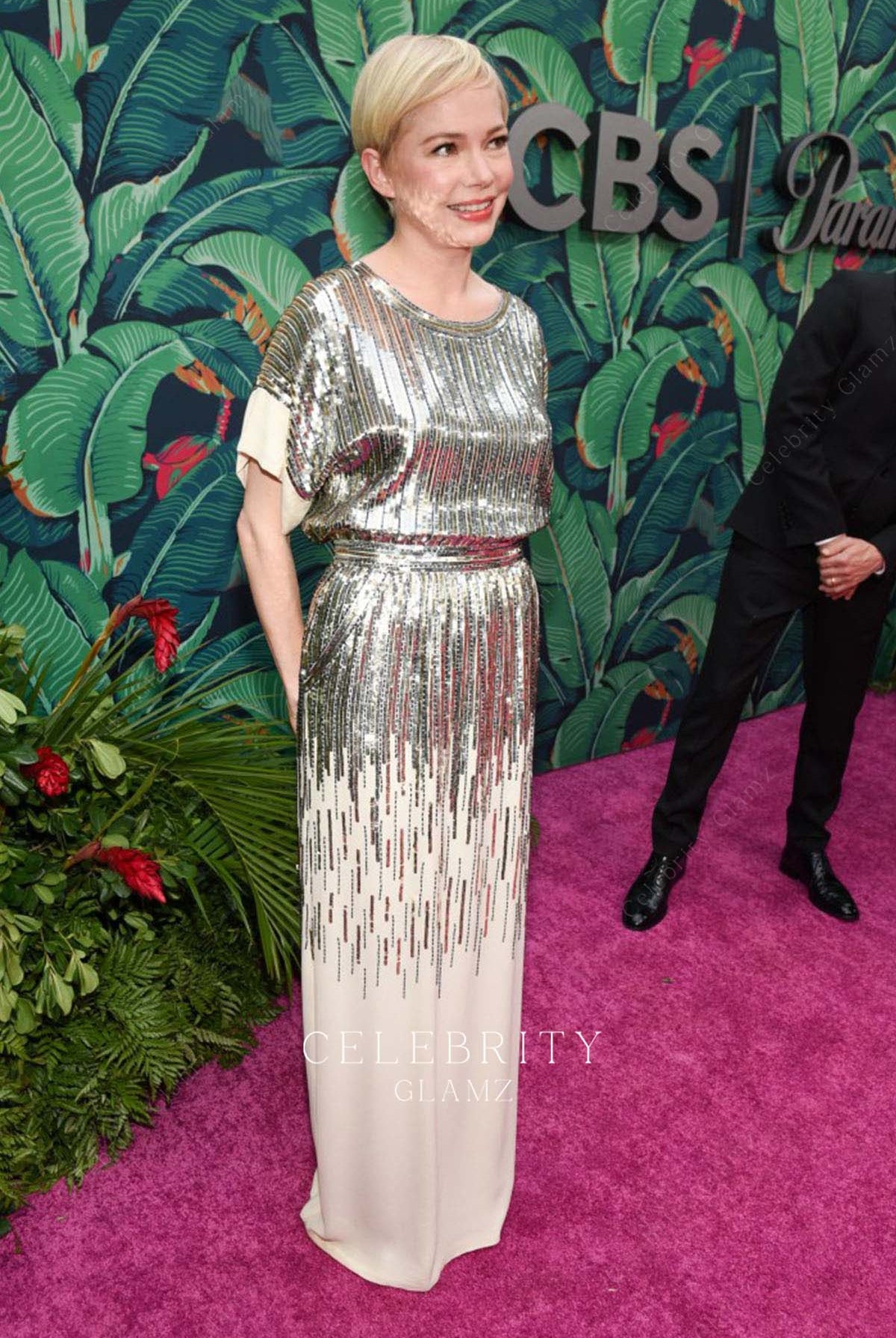 Michelle Williams two tone prom dress 76th awards