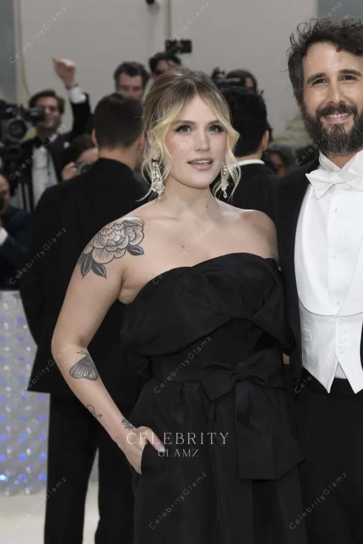 Natalie McQueen black strapless 2023 met gala dress