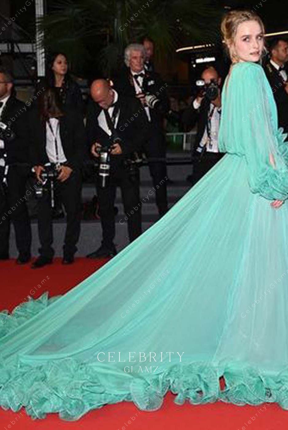 Olivia DeJonge chapel train gala Cannes red carpet dress