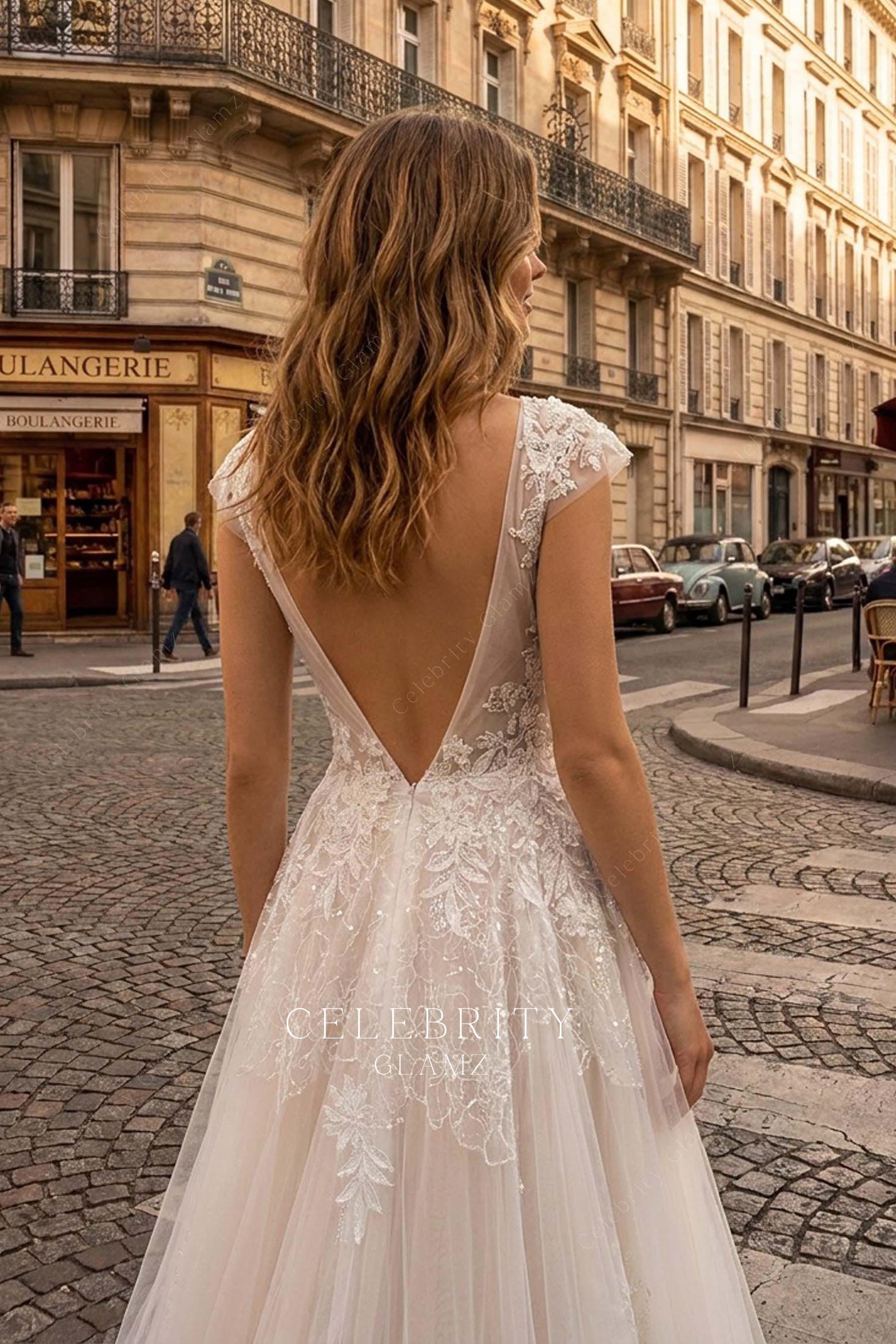 open back lace bridal dress