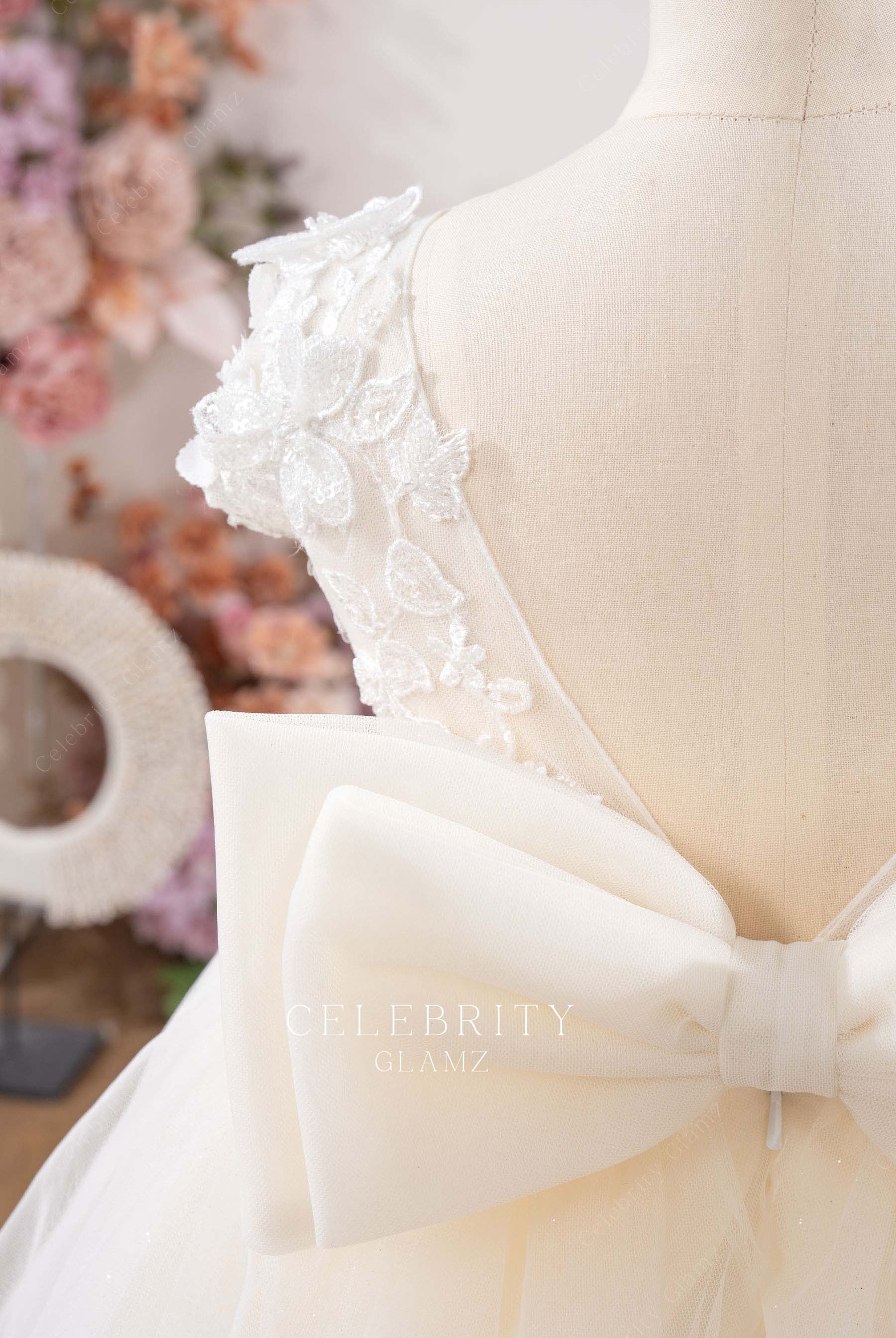 open v back flower girl dress