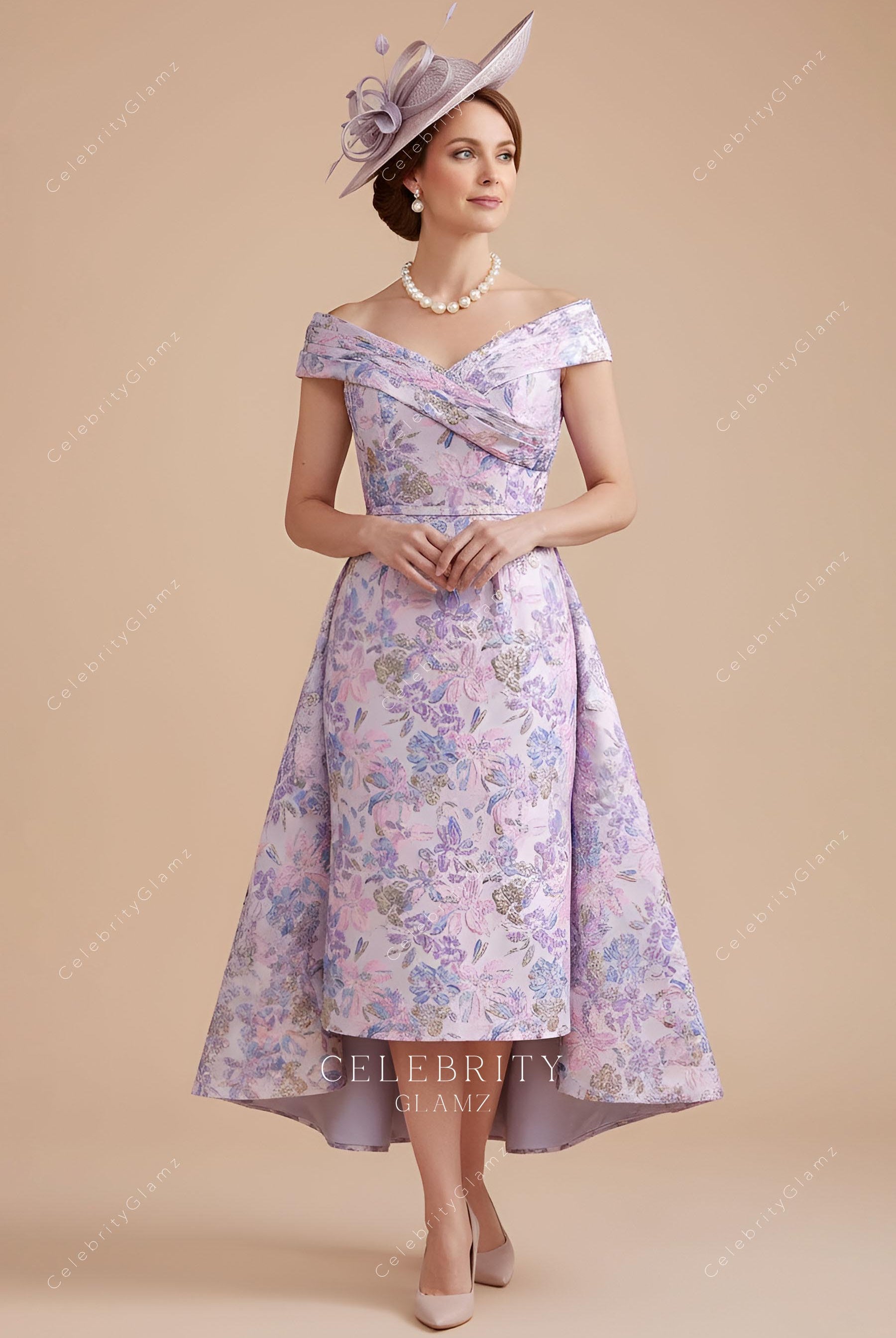 overskirt floral mother of bride dress