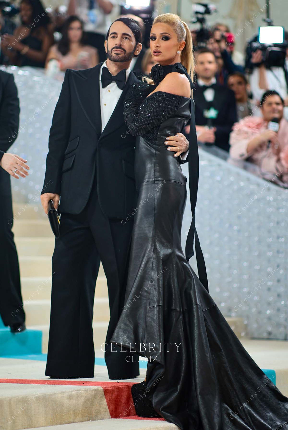 Paris Hilton off shoulder 2023 met gala dress