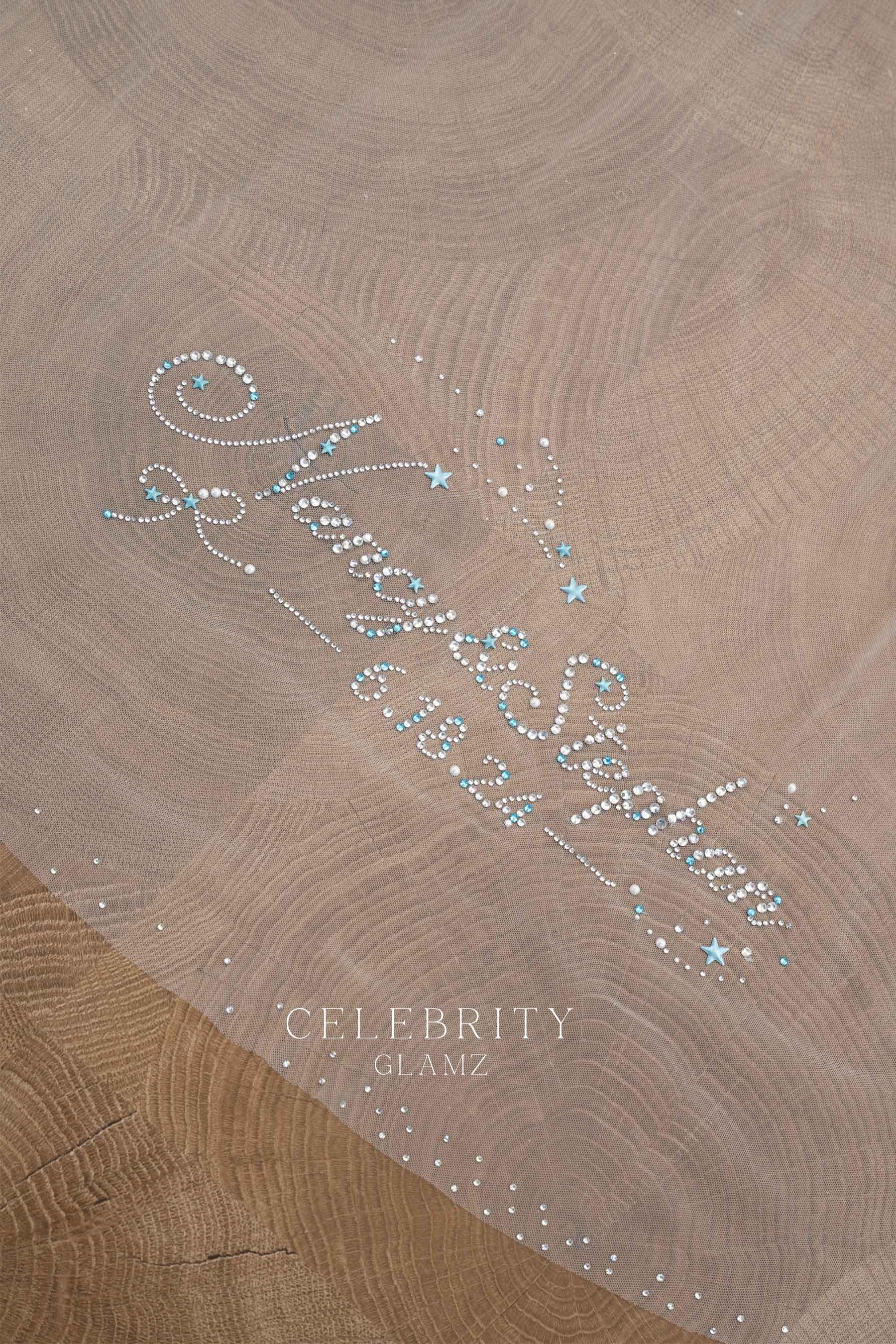 particular rhinestone letter bridal veil