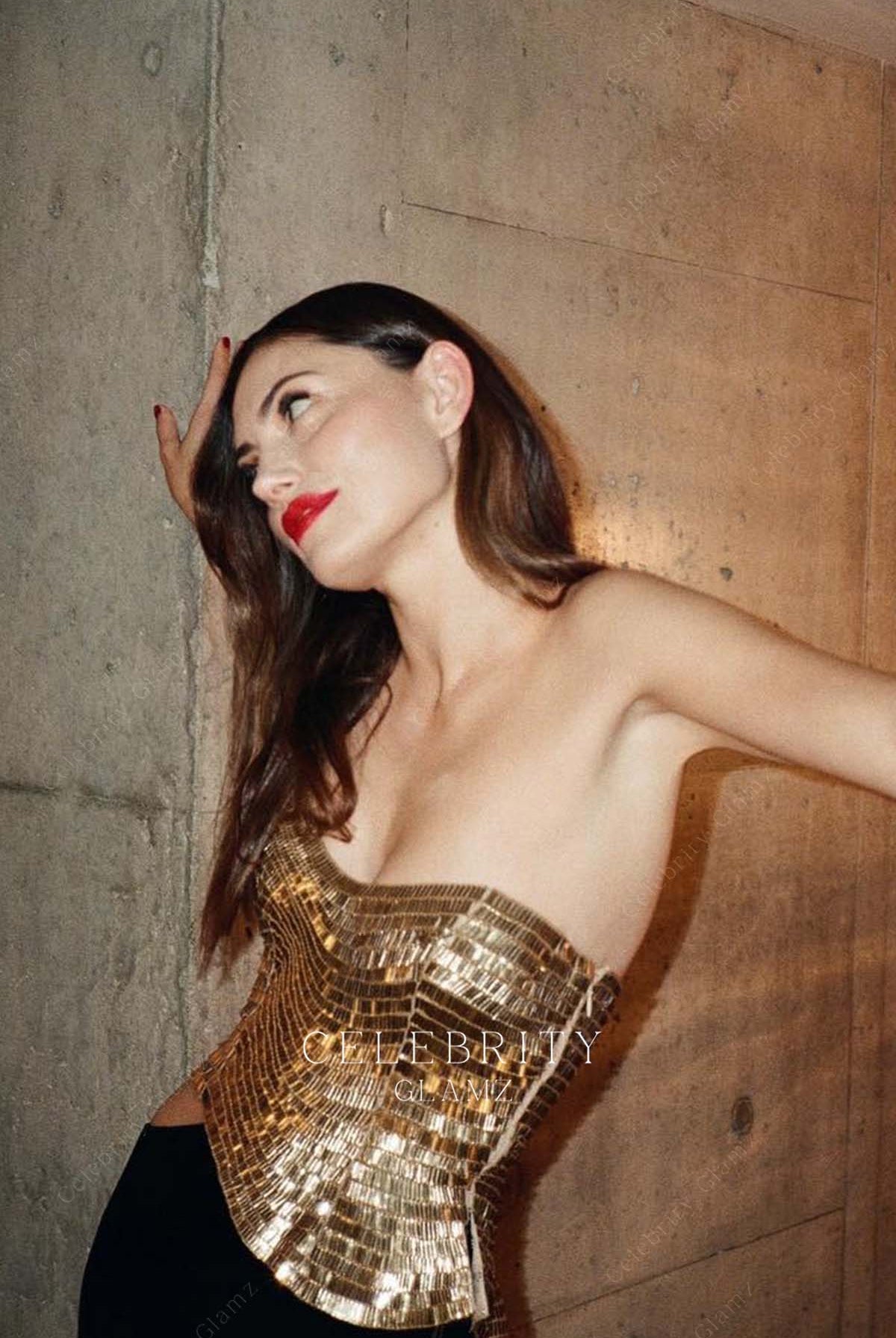 Phoebe Tonkin strapless formal dress vanity fair afterparty 2023