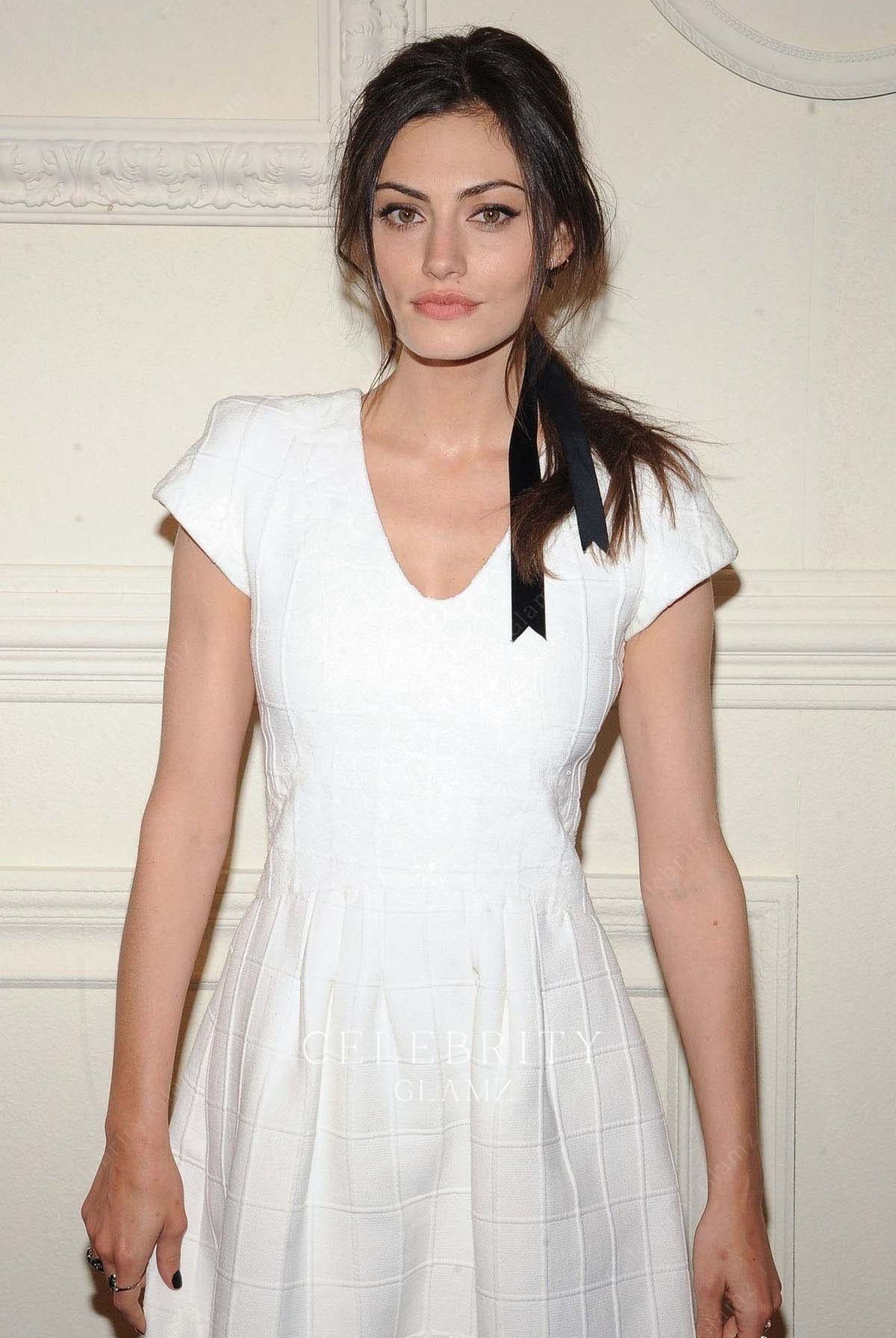 Phoebe Tonkin white formal dress Chanel Paris Salzburg 2014
