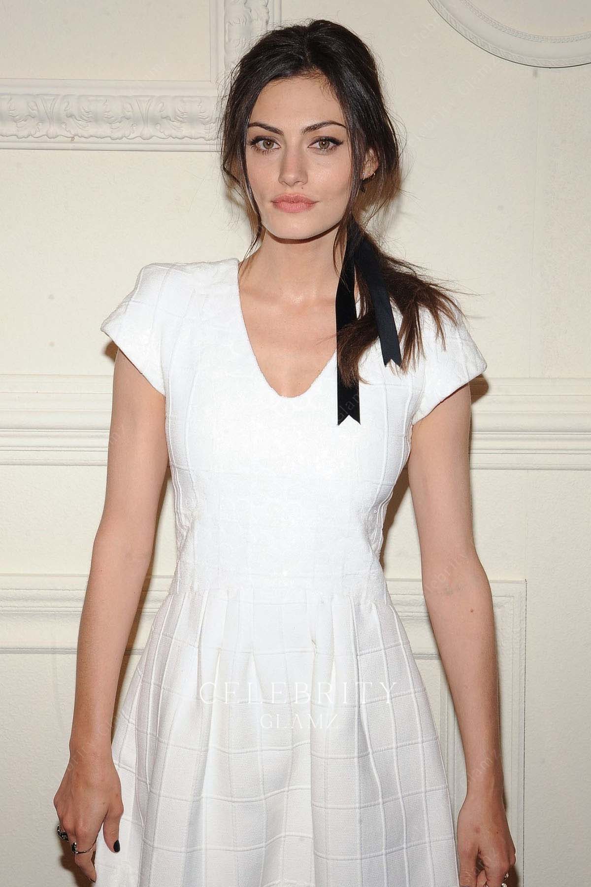 Phoebe Tonkin white formal dress Chanel Paris Salzburg 2014