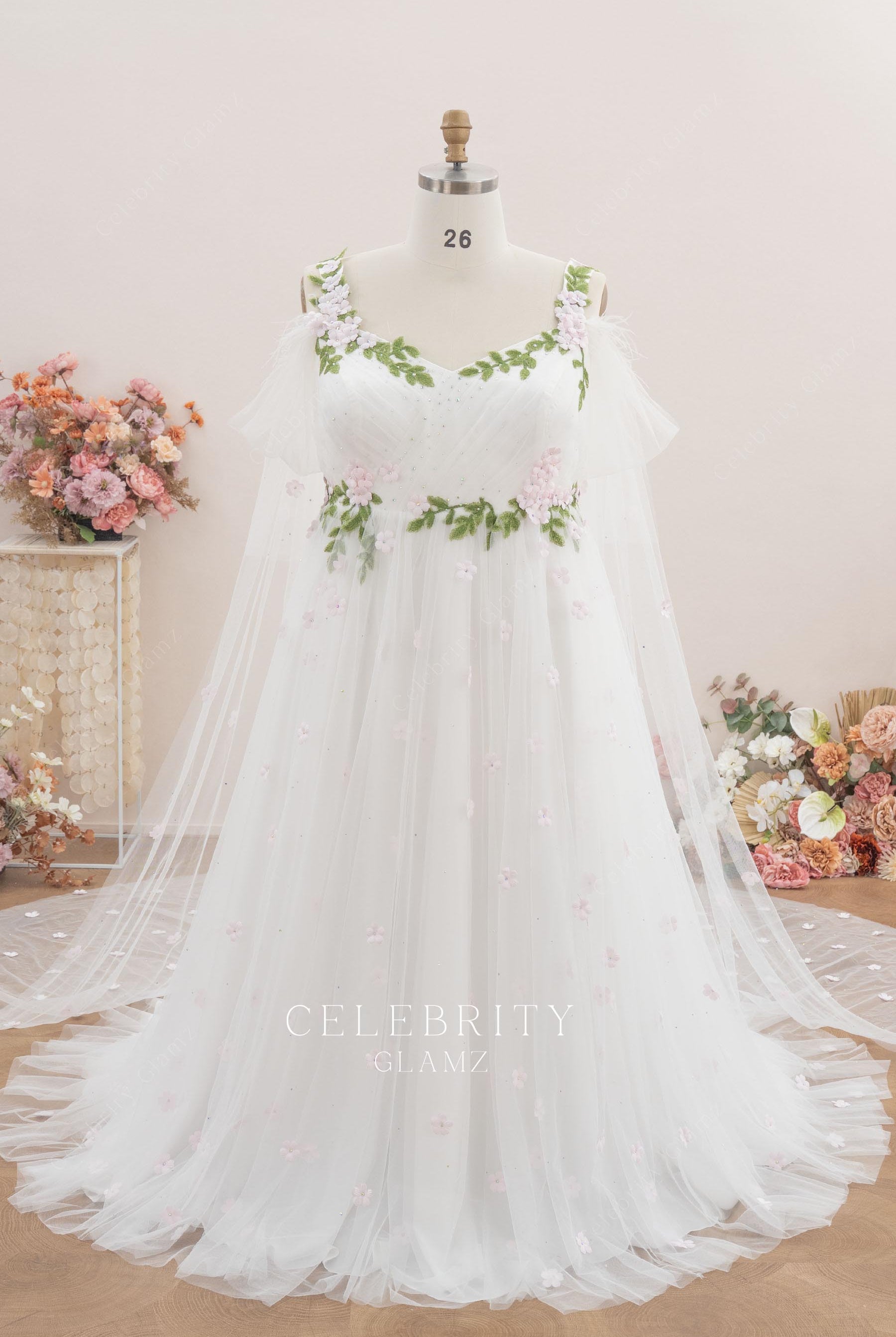 plus size fairtale a line wedding dress