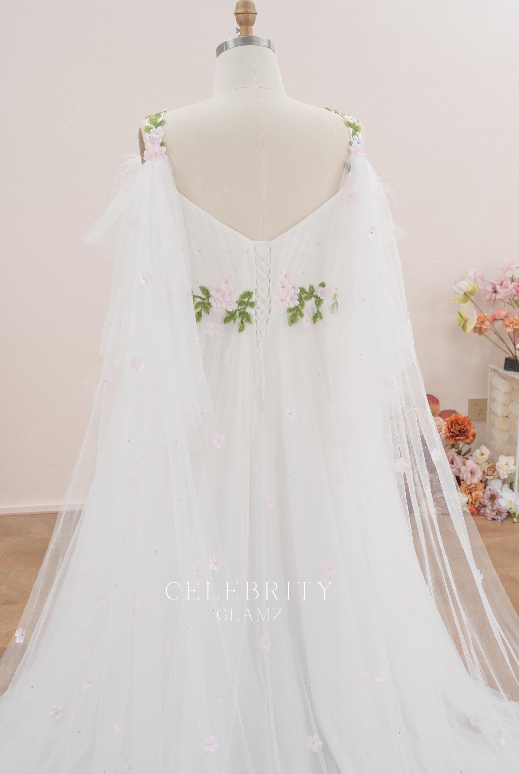 plus size fairtale v back wedding dress