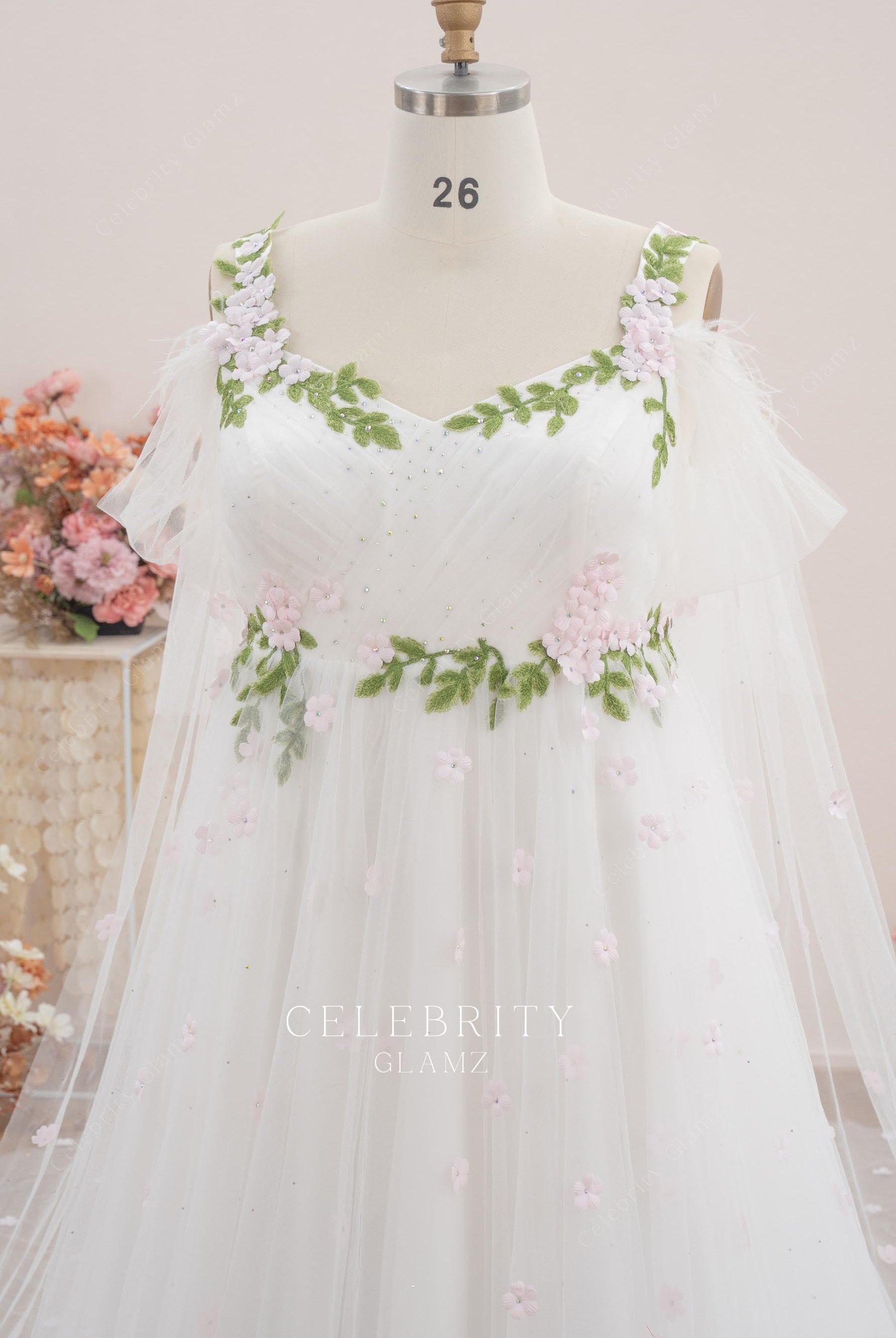 plus size fairtale v neck wedding dress