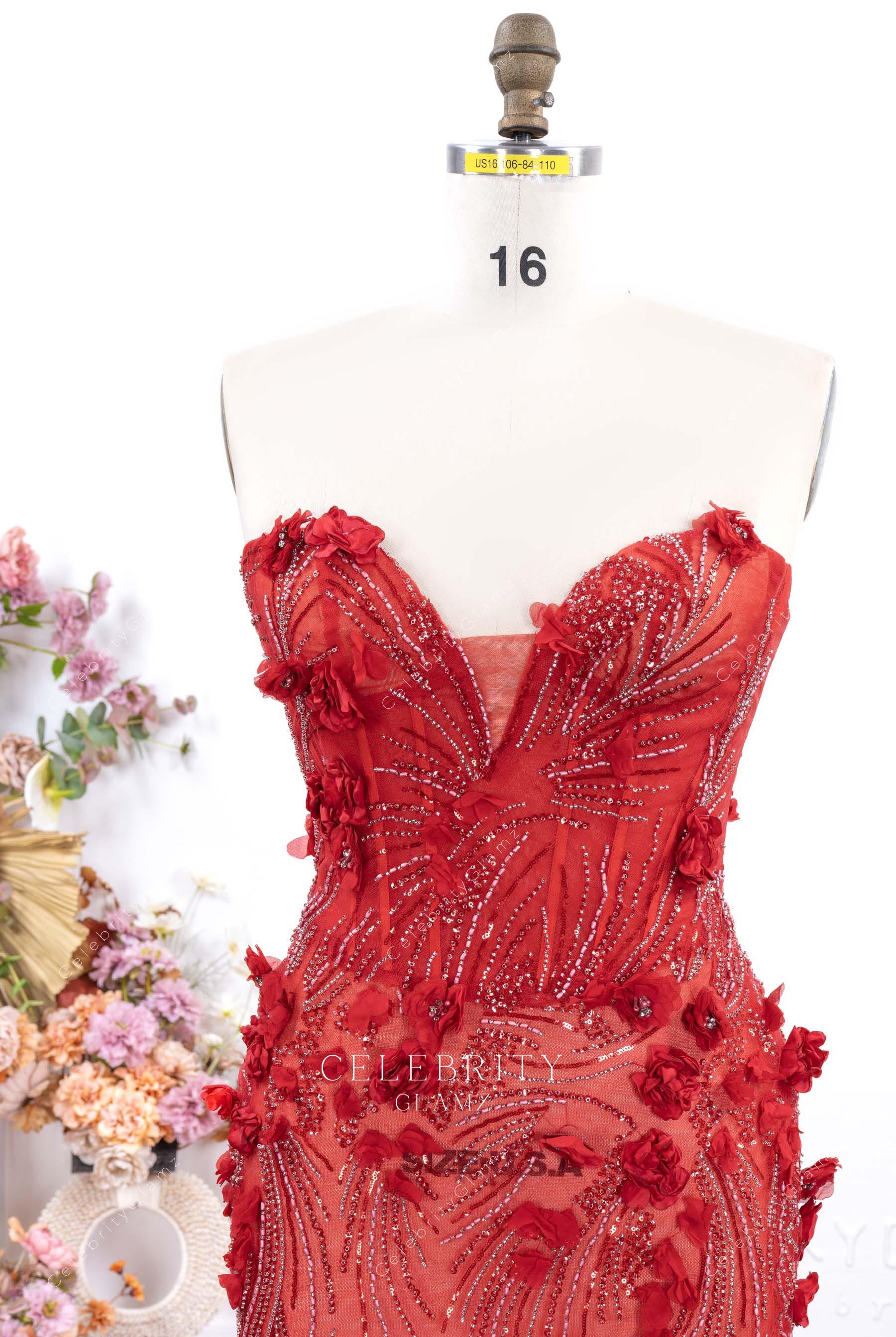 plus size strapless sweetheart neck prom dress