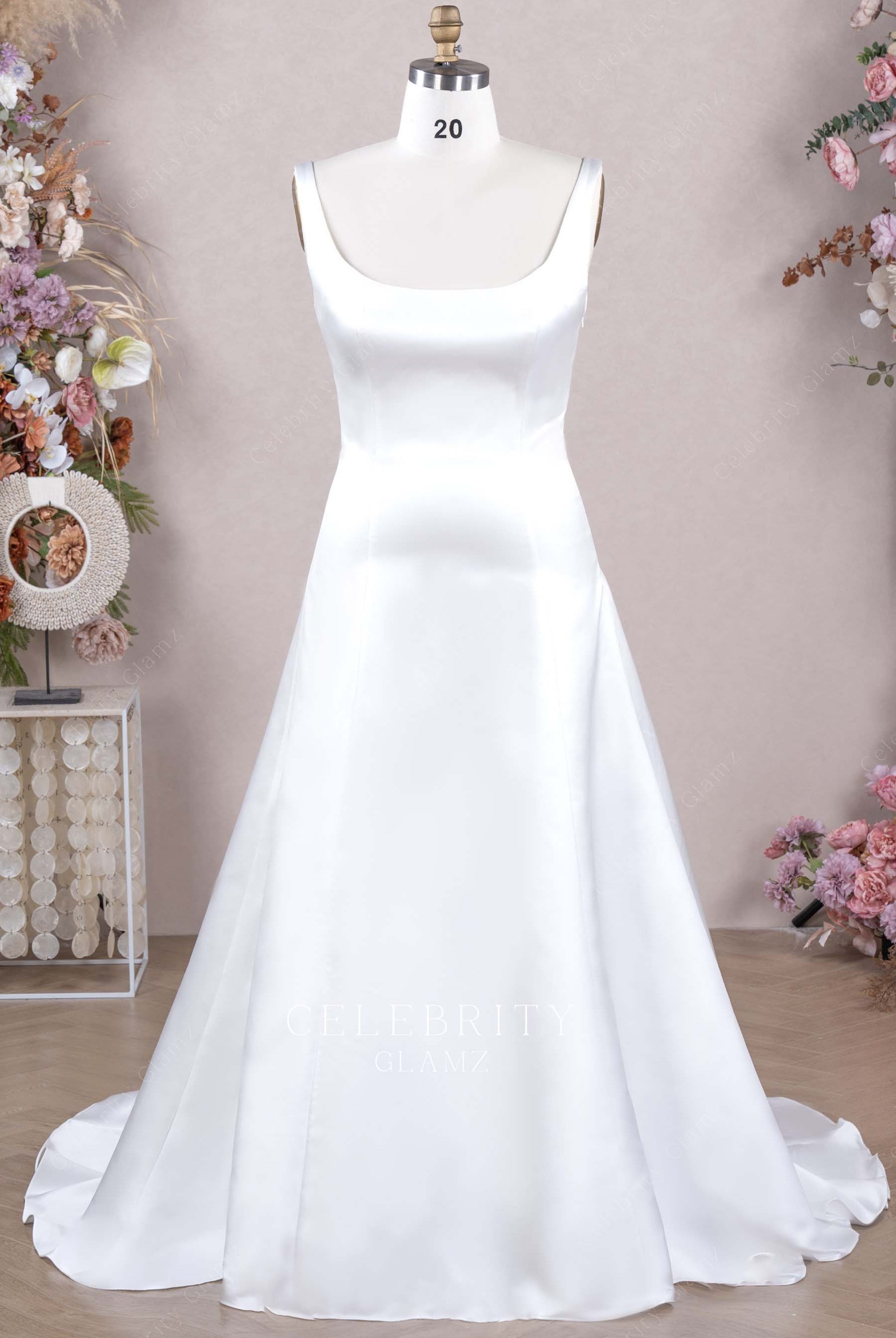 plus size white a line wedding dress