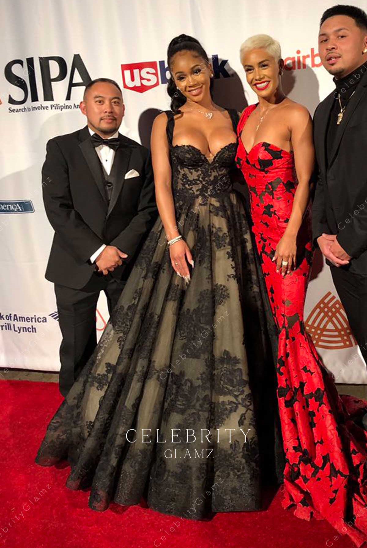 rapper Saweetie black lace dress SIPA 46th anniversary gala awards benefit