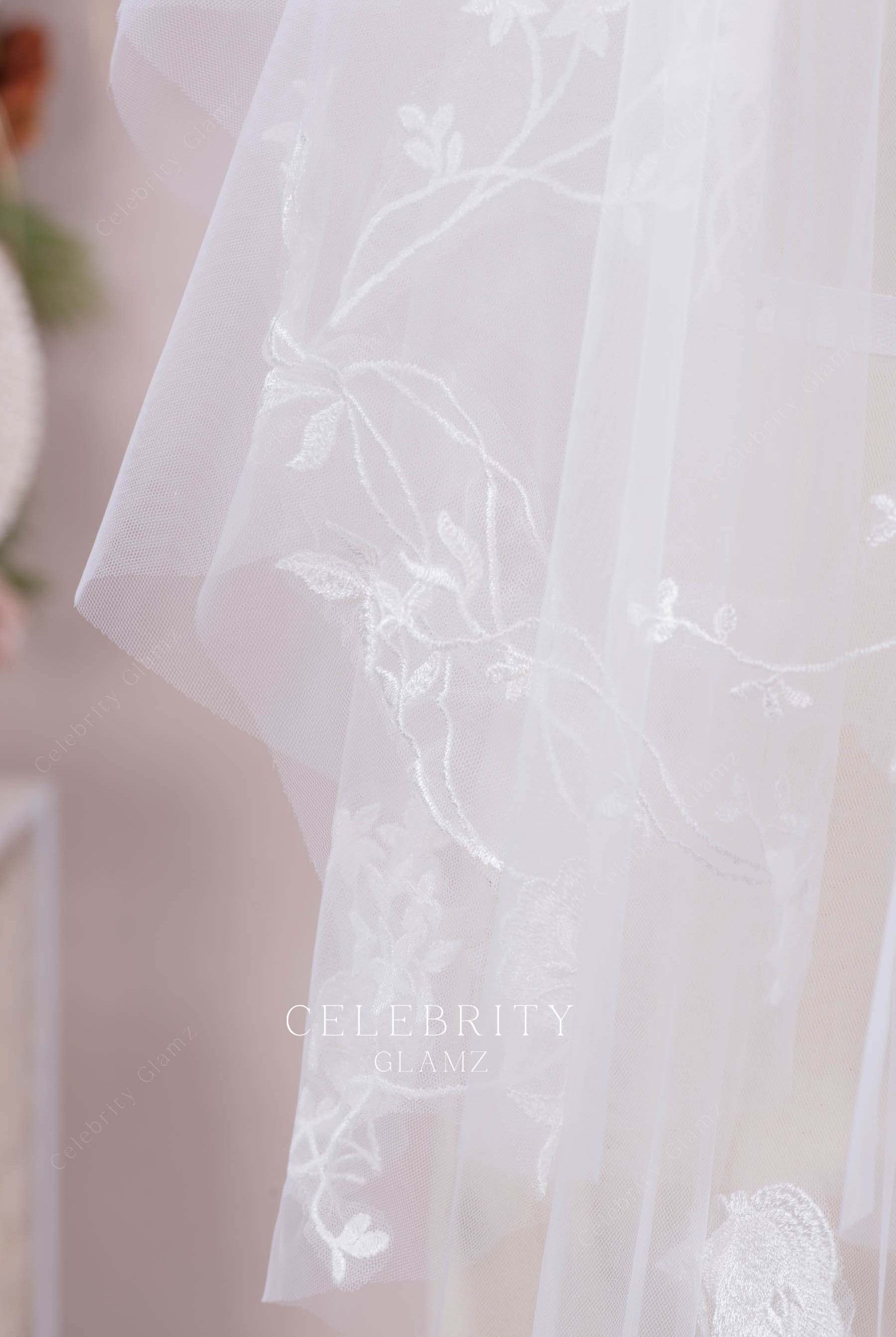 raw cut tulle bridal veil