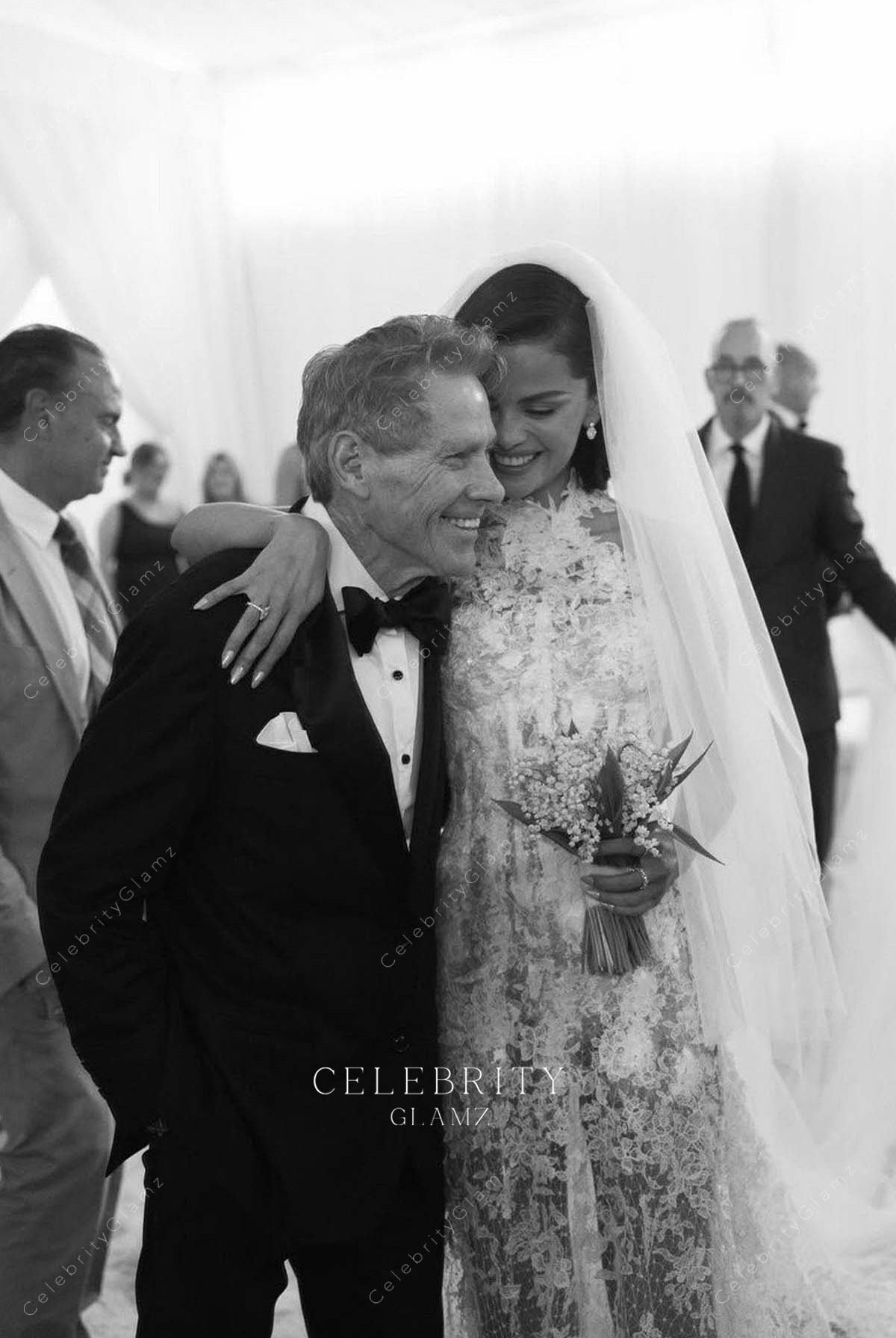 Selena Gomez exquisite lace 2025 bridal dress