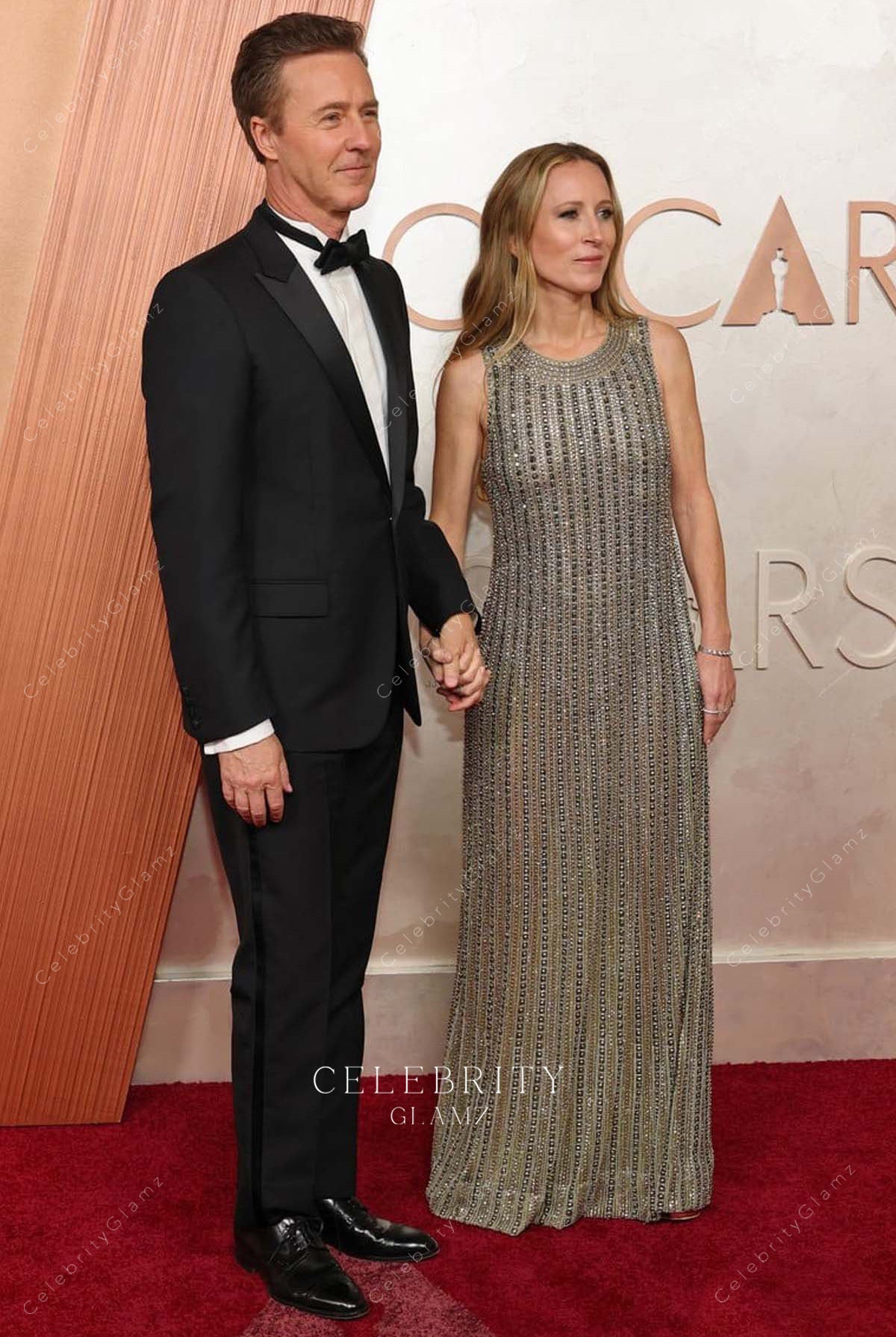 Shauna Robertson grey 2025 Oscars red carpet a line prom dress