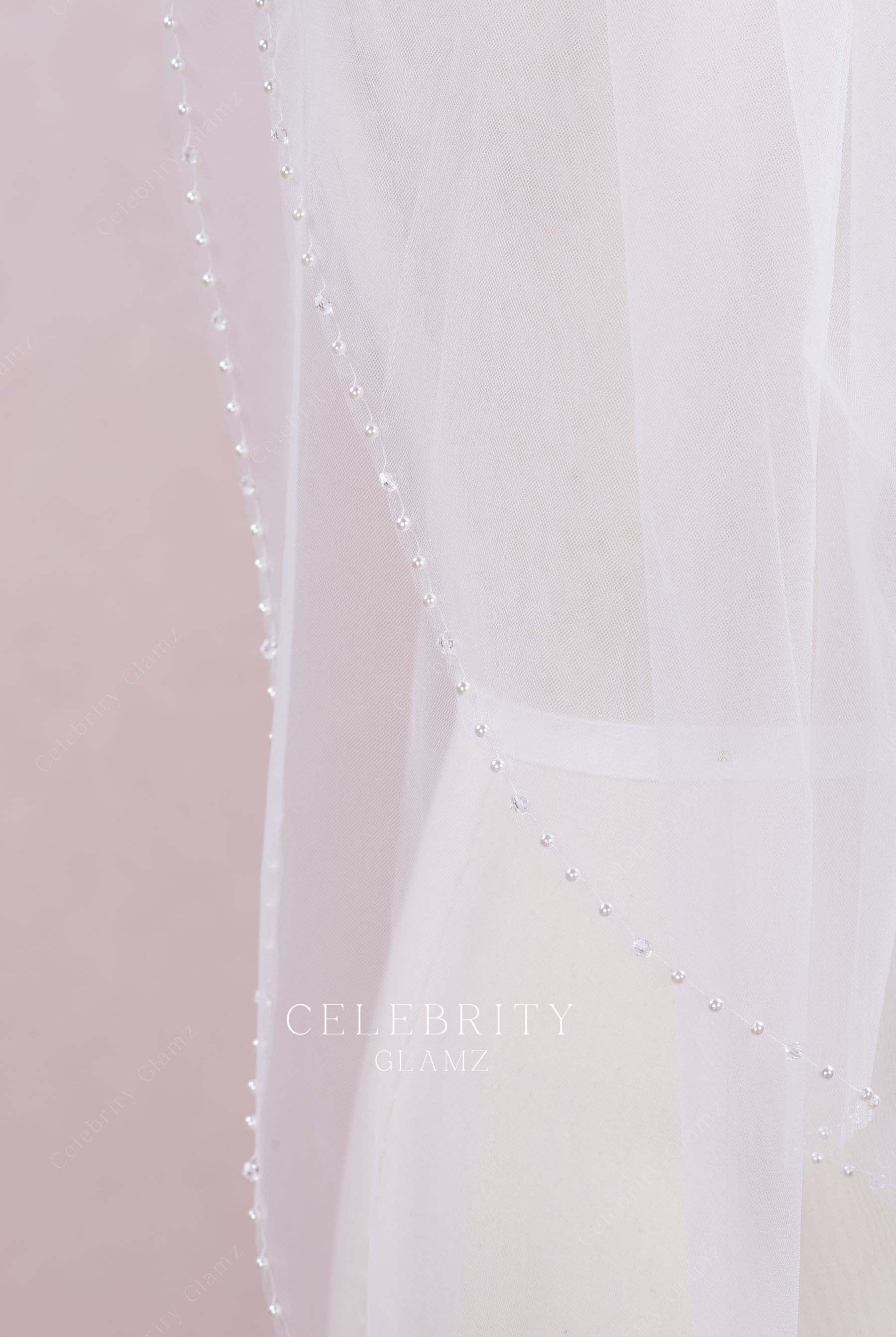 single tier bridal veil