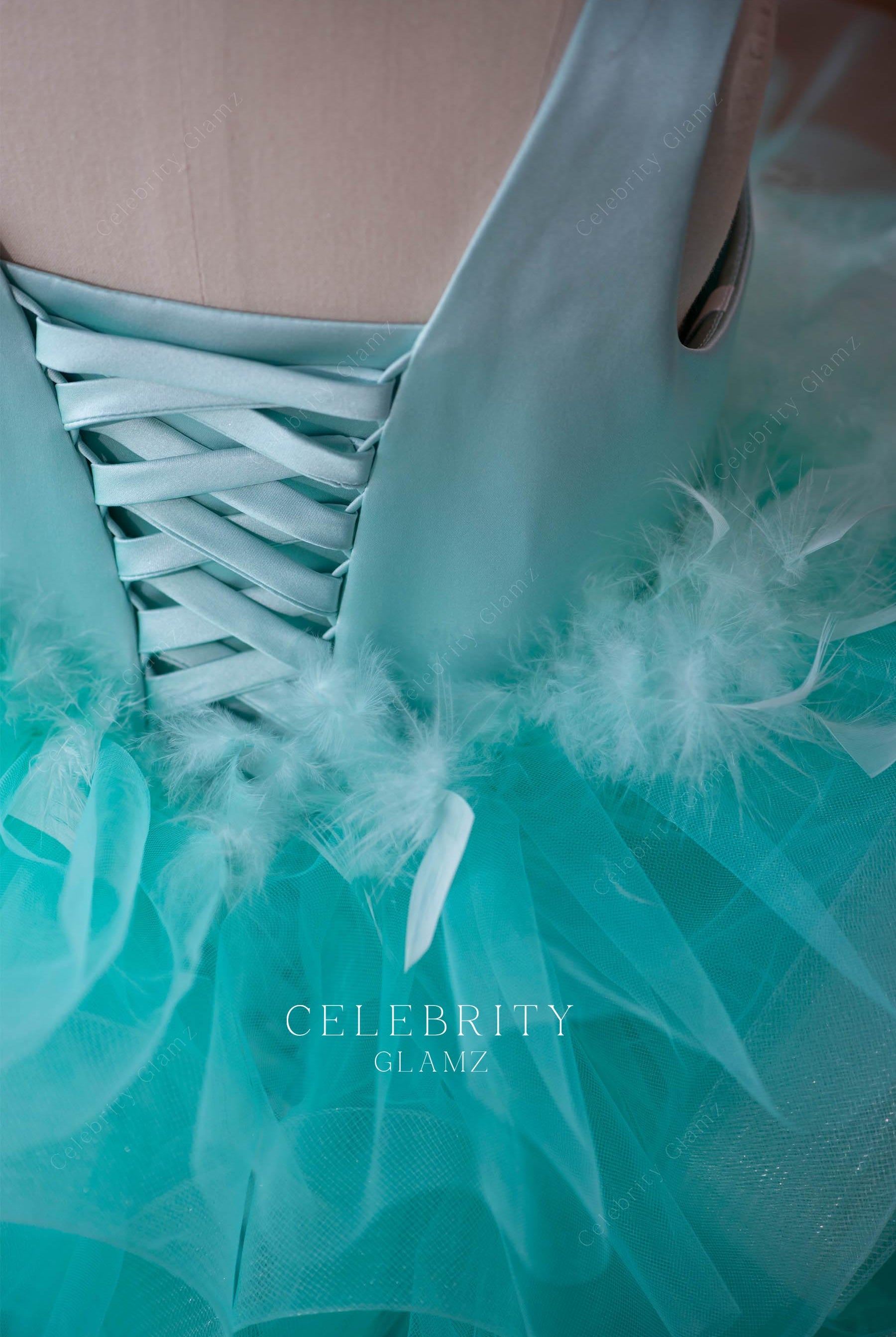 spa green ruffled tulle little girl dress